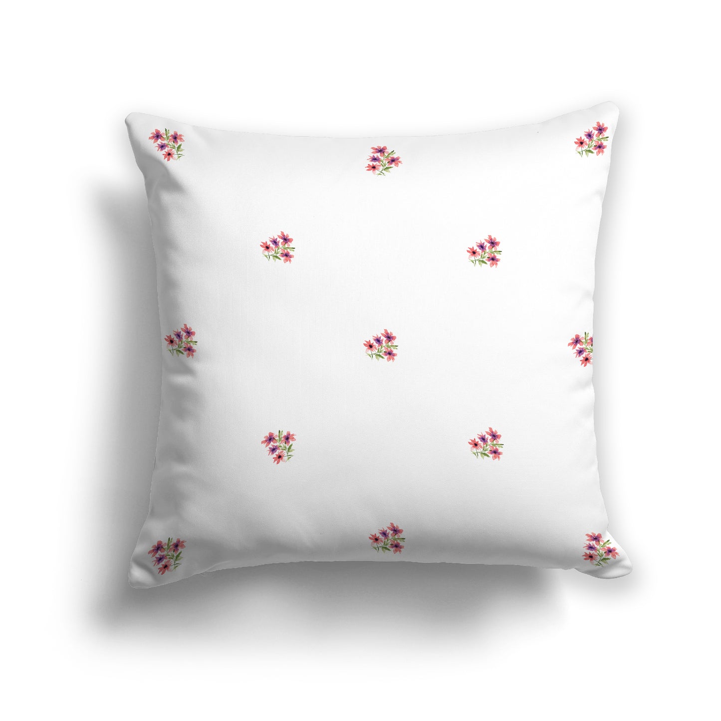 Pink Cotton Canvas Cushion Covers with Small Floral Pattern, CACU-1346-888