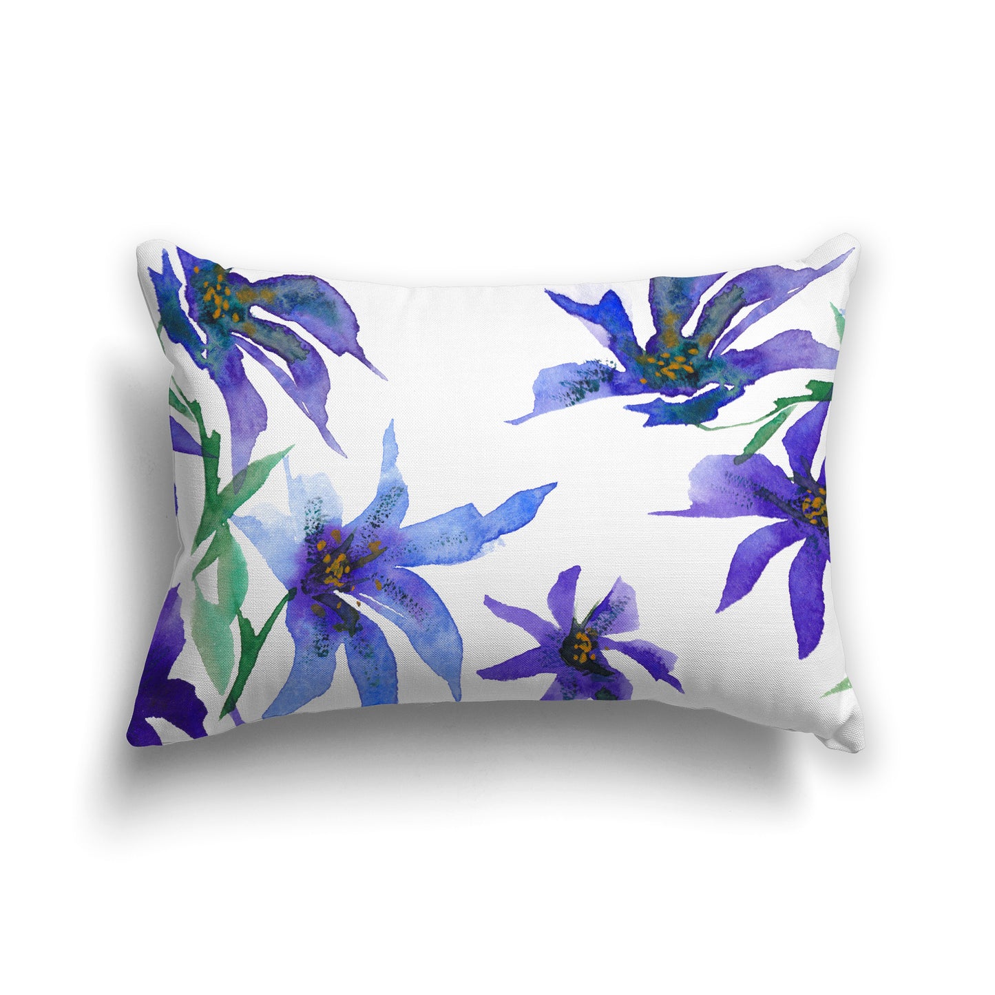 Purple Spun Polyester Cushion Covers with Large Floral Print, USCU-1304-888