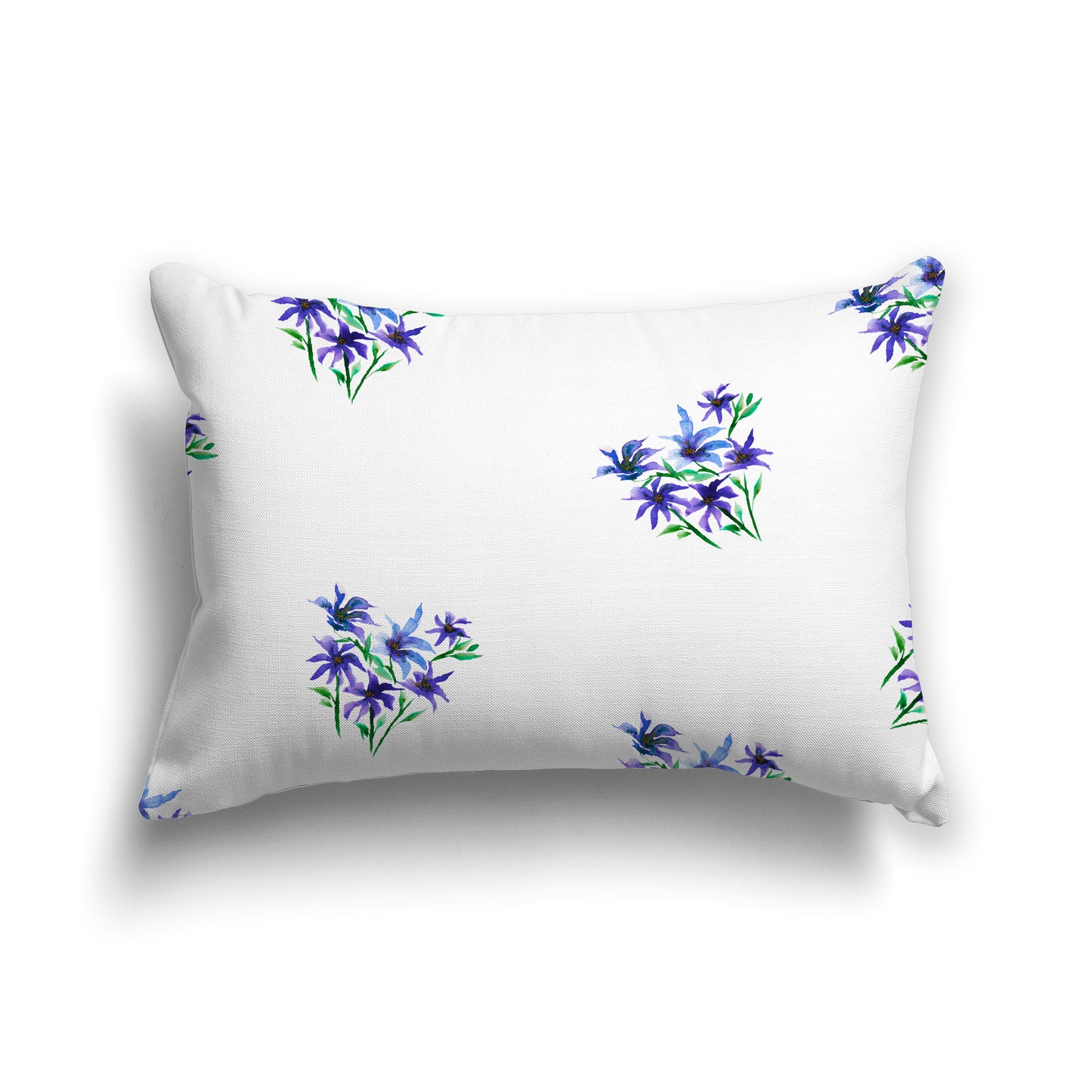 Purple Spun Polyester Cushion Covers with Medium Floral Pattern, USCU-1305-888