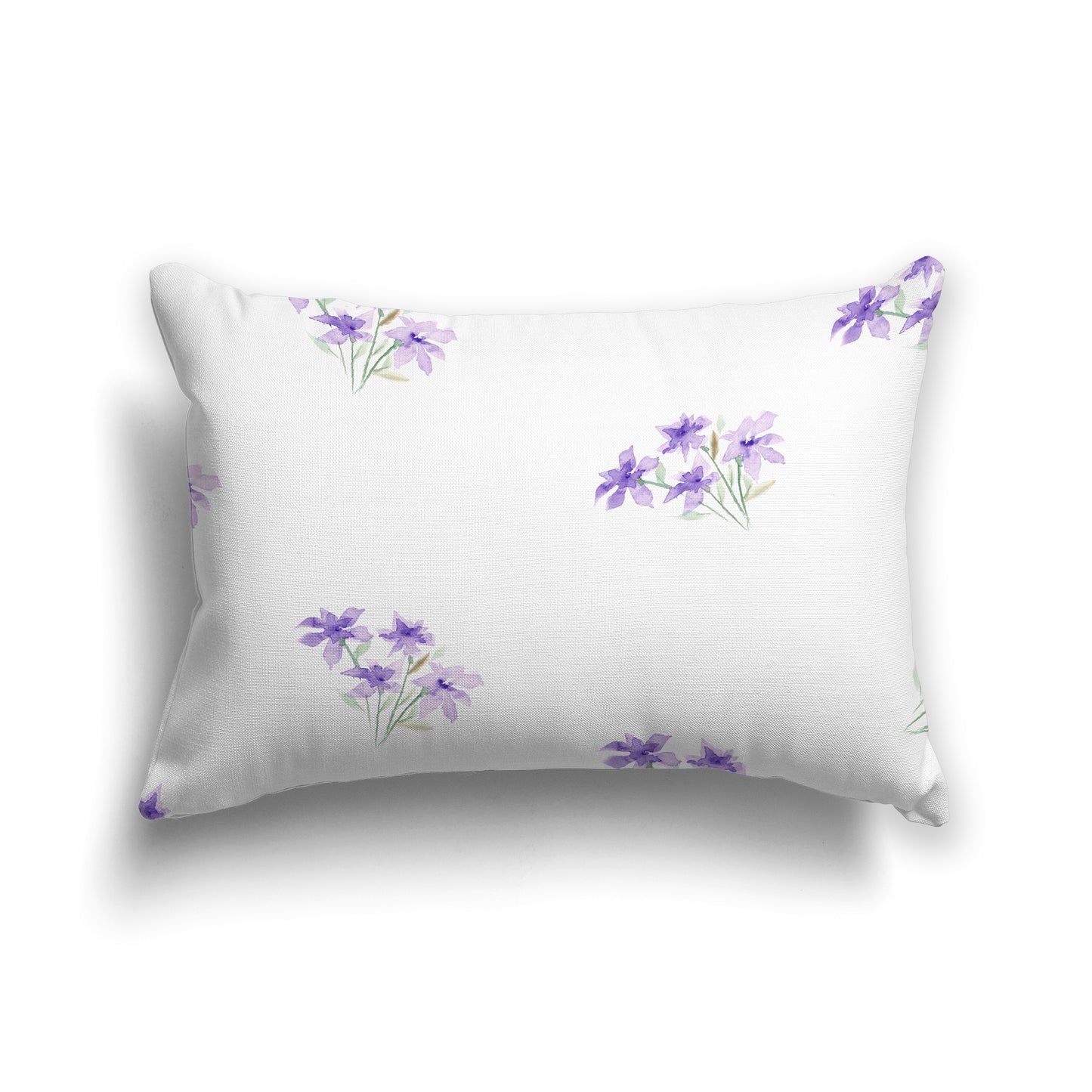 Purple Spun Polyester Throw Pillow with Medium Floral Pattern, USCU-1325-888