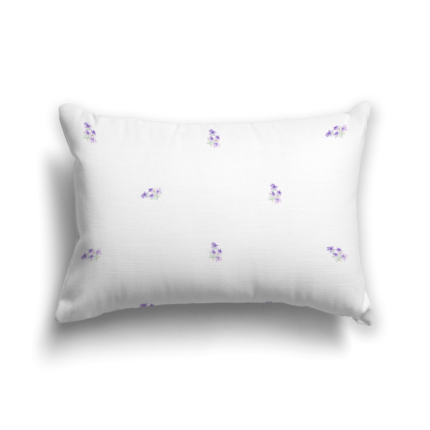 Purple Spun Polyester Throw Pillow with Small Floral Pattern, USCU-1326-888