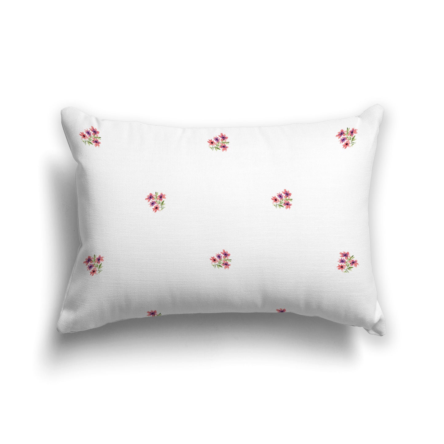 Pink Spun Polyester Throw Pillow with Small Floral Pattern, USCU-1346-888