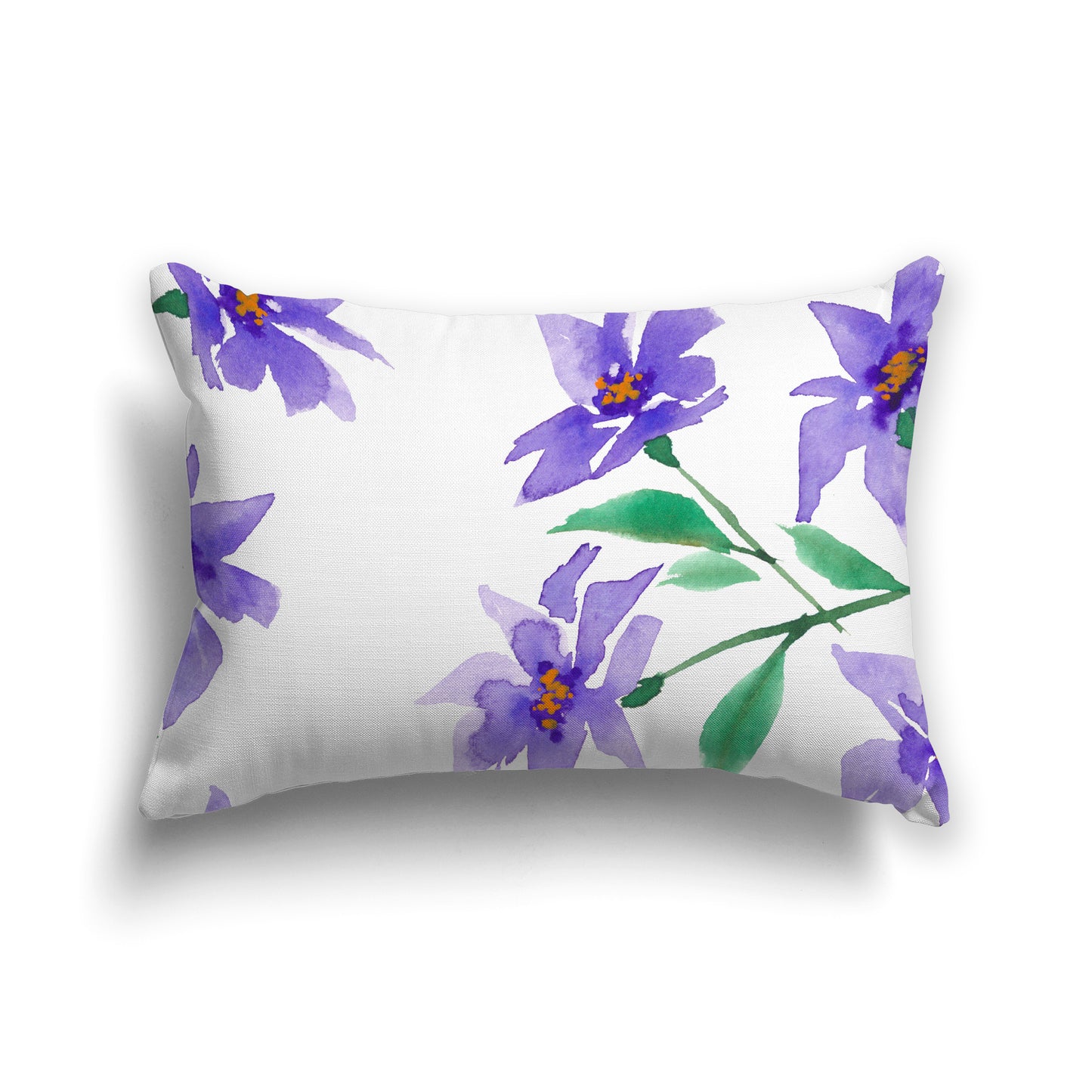 Purple Cotton Canvas Cushion Covers with Large Floral Print, CACU-1354-888