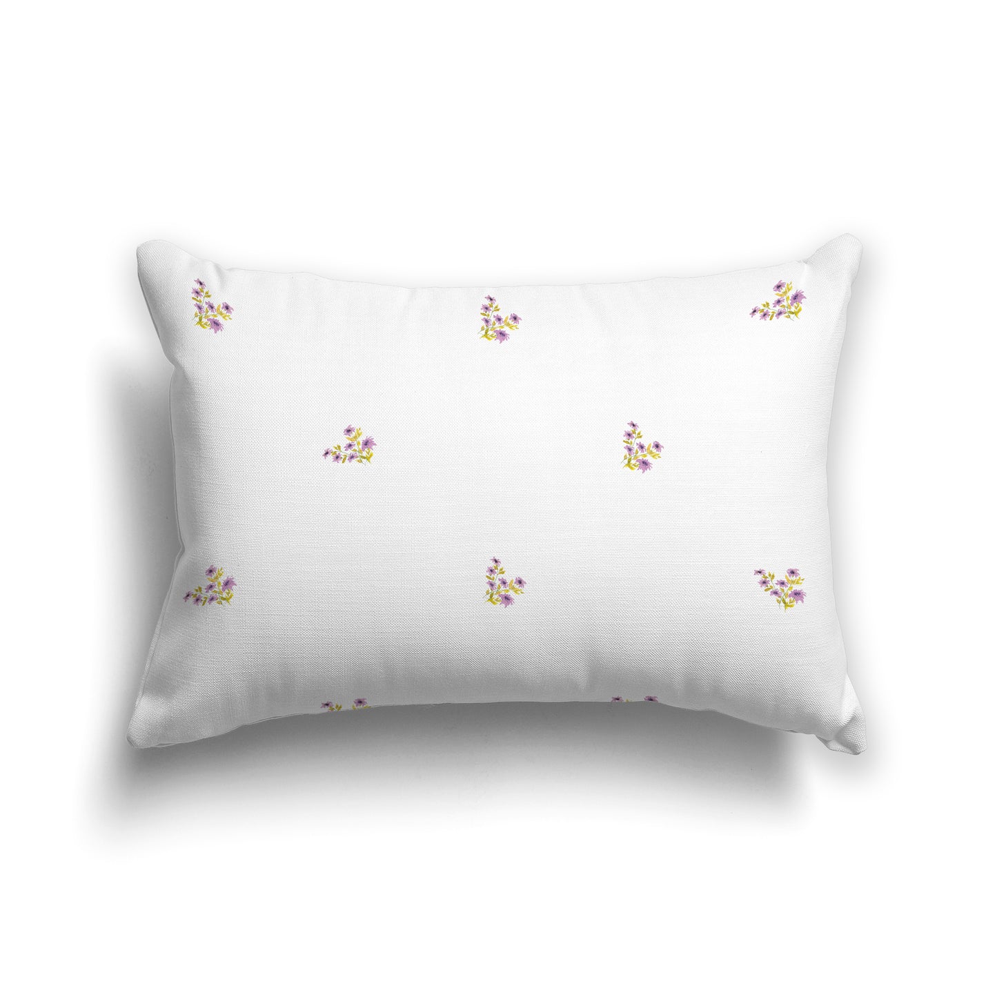 Mauve Spun Polyester Throw Pillow with Small Floral Pattern, USCU-1366-888