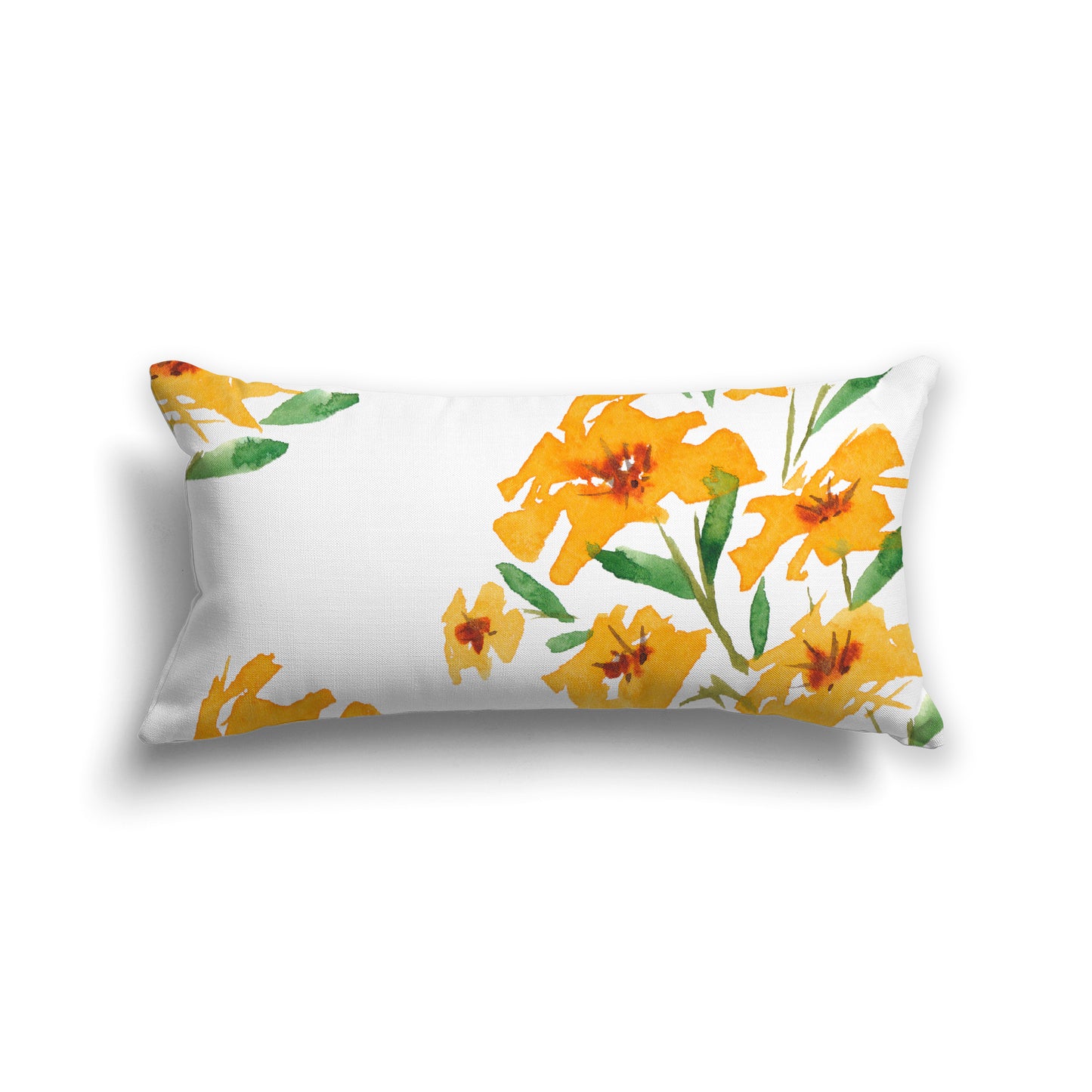 Yellow-Orange Cotton Canvas Cushion Covers with Large Floral Print, CACU-1314-888