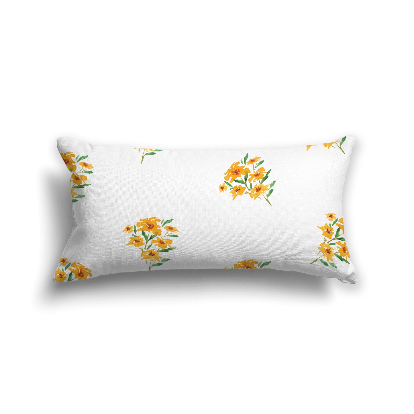 Yellow-Orange Cotton Canvas Cushion Covers with Medium Floral Pattern, CACU-1315-888