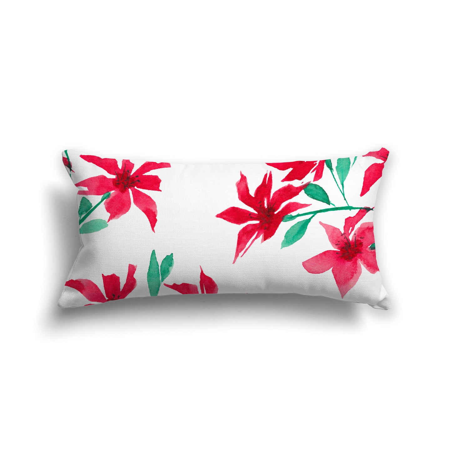 Red Cotton Canvas Cushion Covers with Large Floral Print, CACU-1334-888