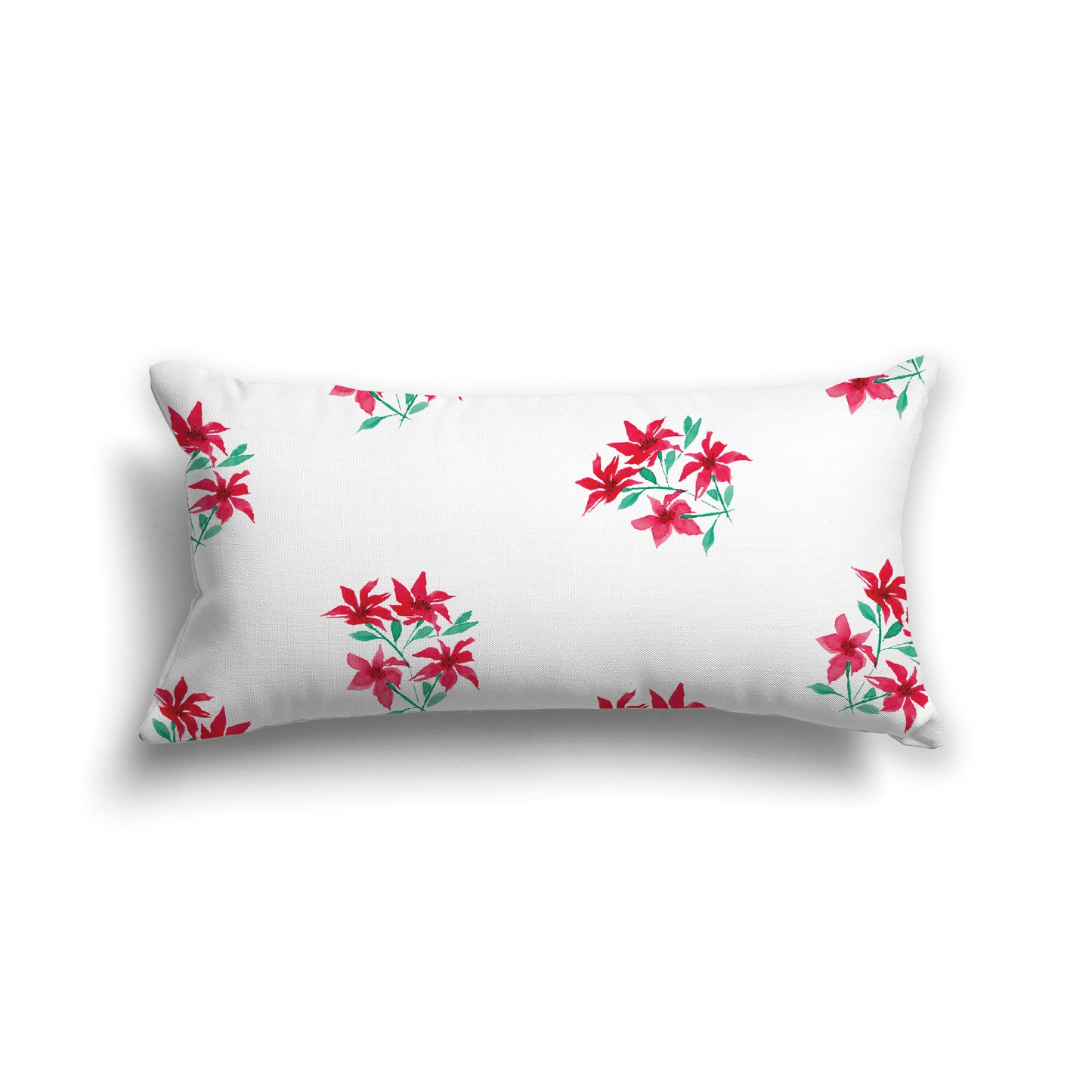 Red Cotton Canvas Cushion Covers with Medium Floral Pattern, CACU-1335-888