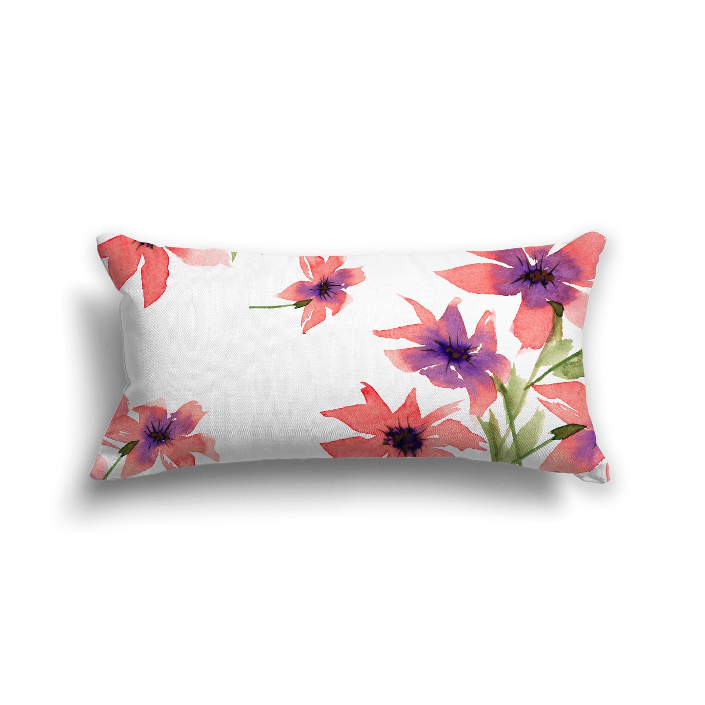 Pink Cotton Canvas Cushion Covers with Large Floral Print, CACU-1344-888