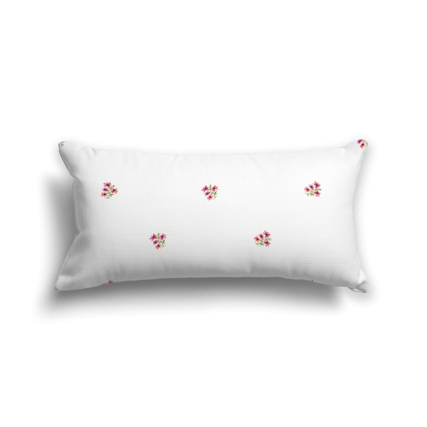 Pink Cotton Canvas Cushion Covers with Small Floral Pattern, CACU-1346-888