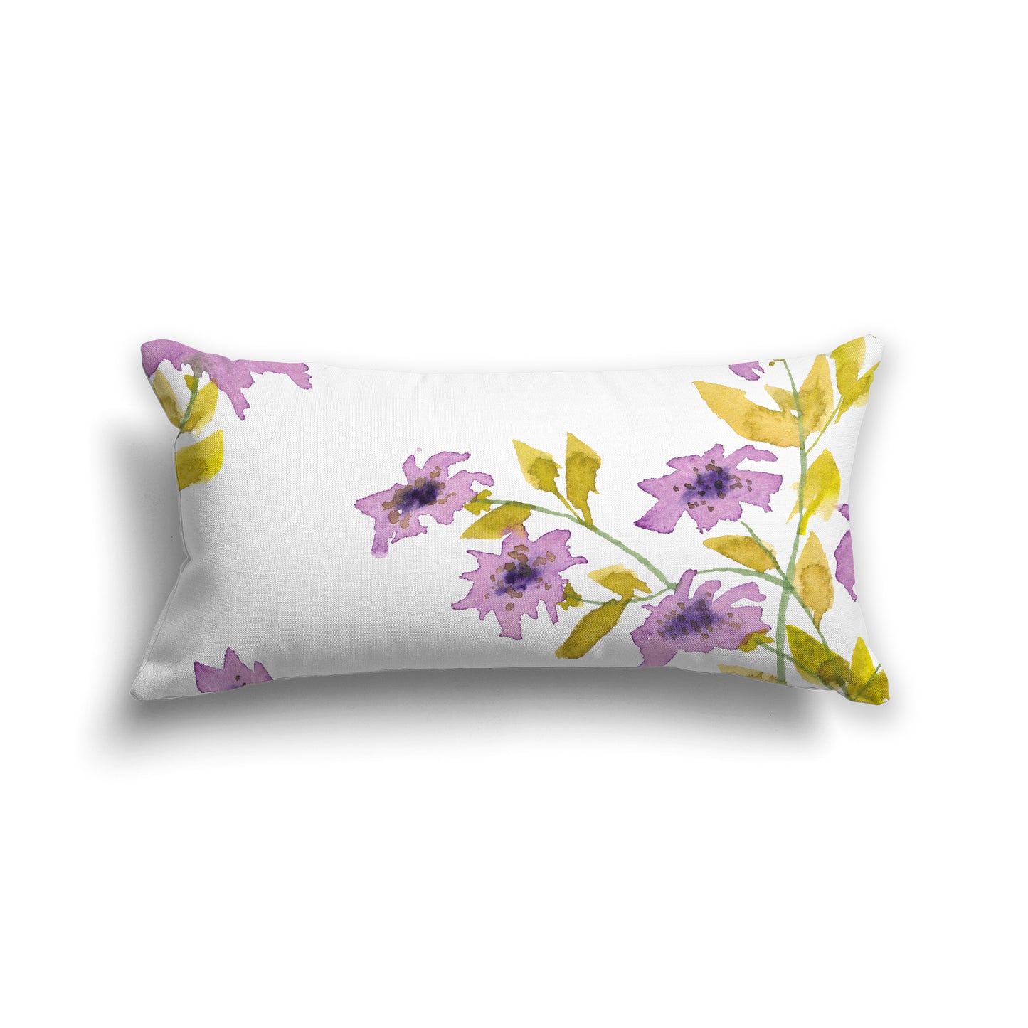 Mauve Cotton Canvas Cushion Covers with Large Floral Print, CACU-1364-888