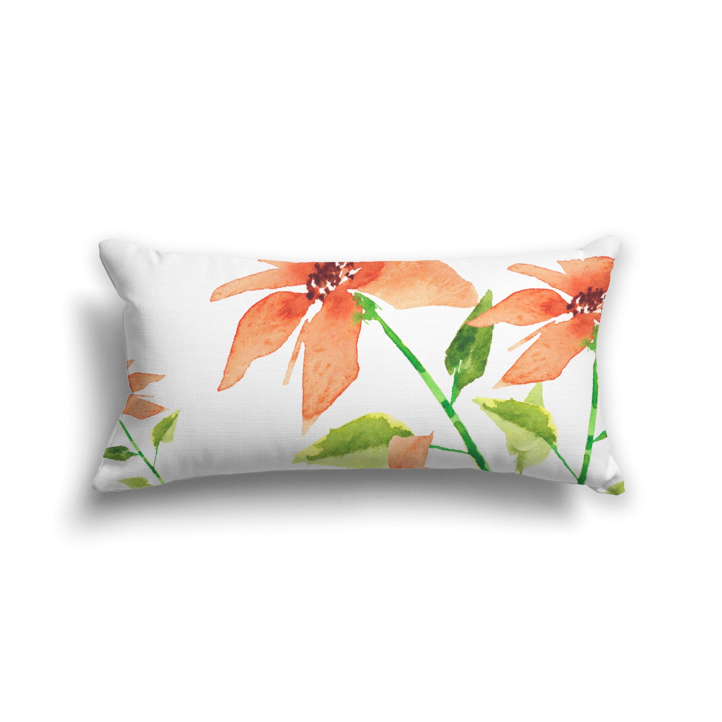 Orange Cotton Canvas Cushion Covers with Large Floral Print, CACU-1384-888