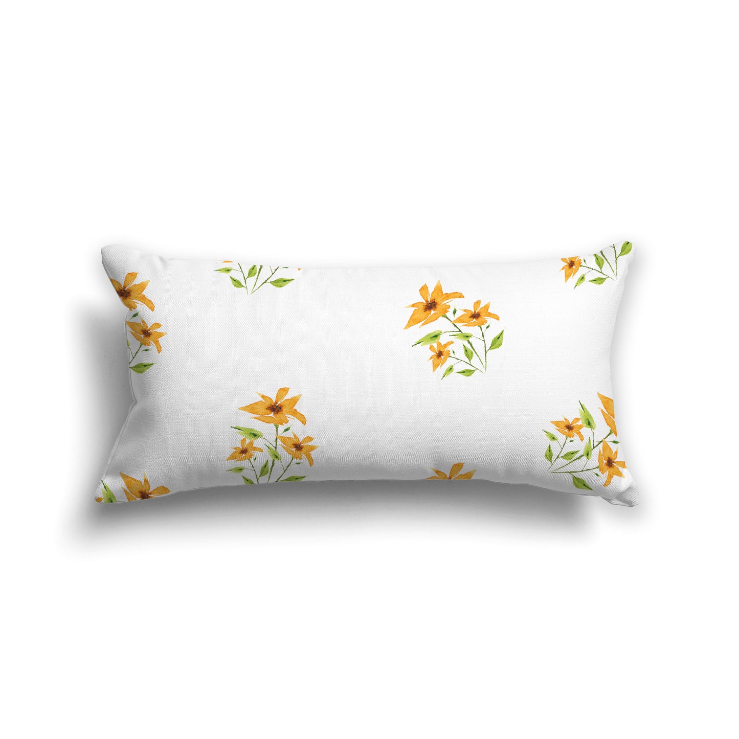 Yellow-Orange Cotton Canvas Cushion Covers with Medium Floral Pattern, CACU-1395-888