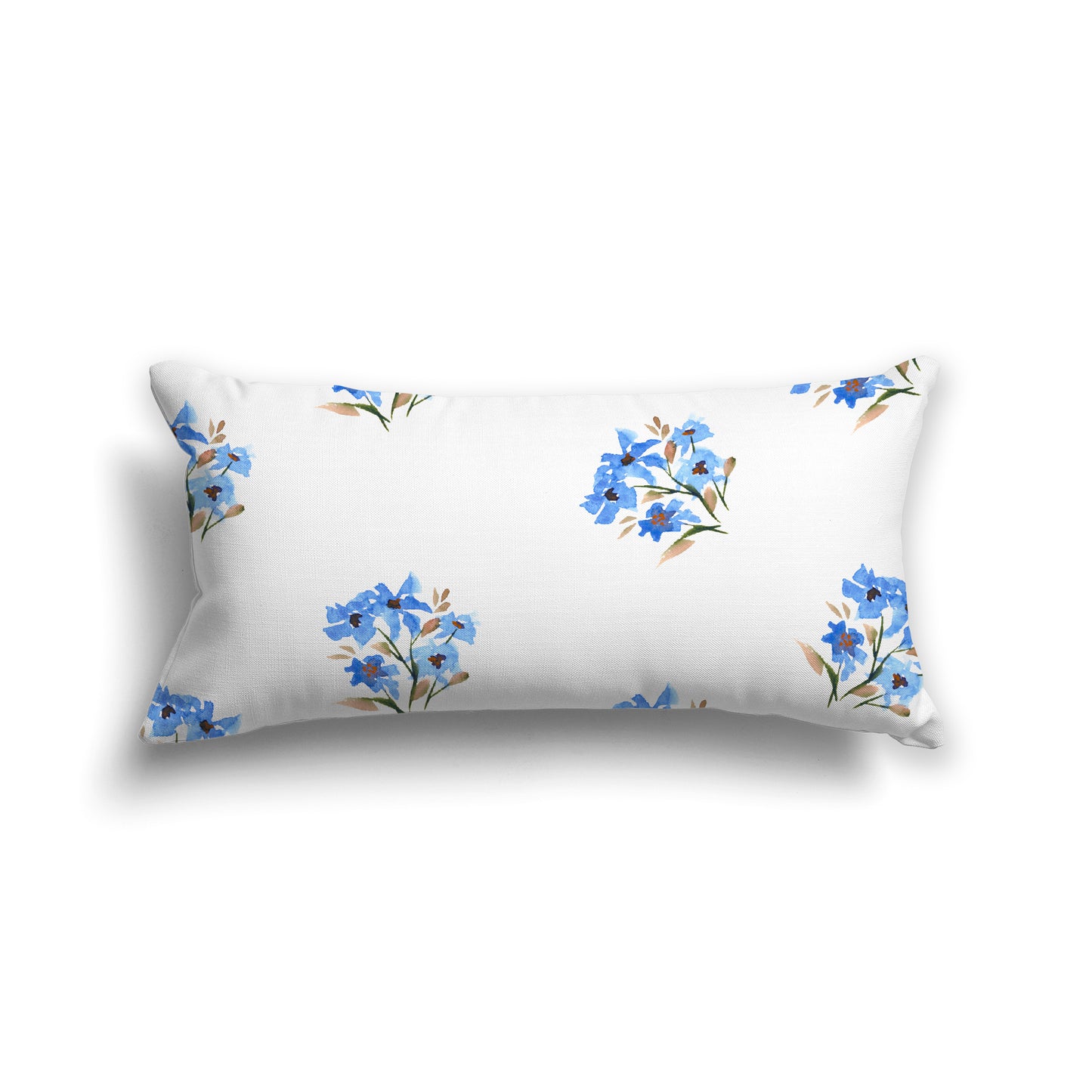 Blue Cotton Canvas Cushion Covers with Medium Floral Pattern, CACU-1405-888