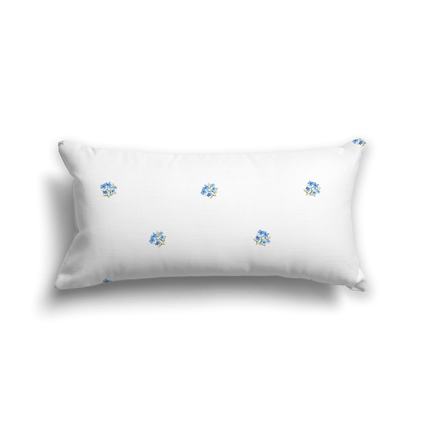Blue Cotton Canvas Cushion Covers with Small Floral Pattern, CACU-1406-888