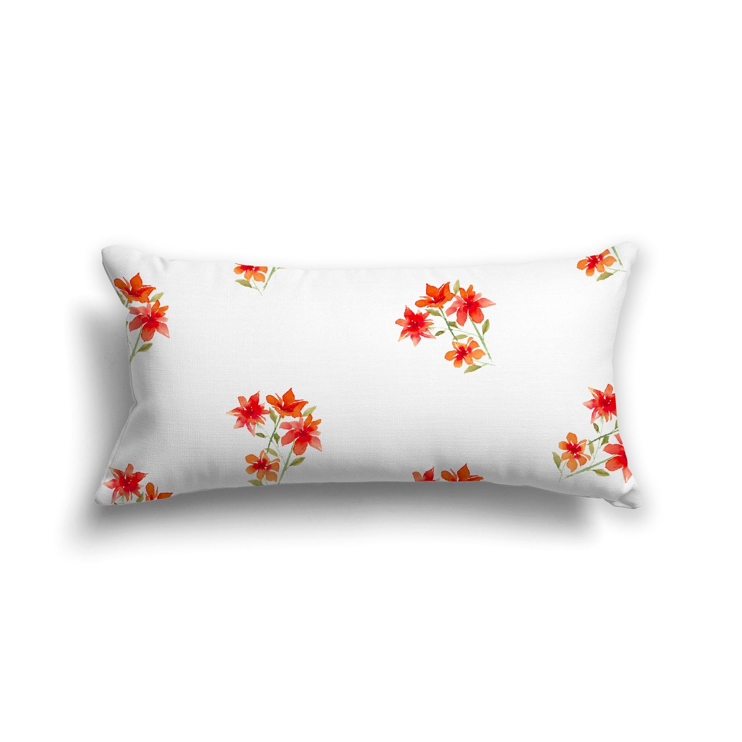Red Cotton Canvas Cushion Covers with Medium Floral Pattern, CACU-1415-888