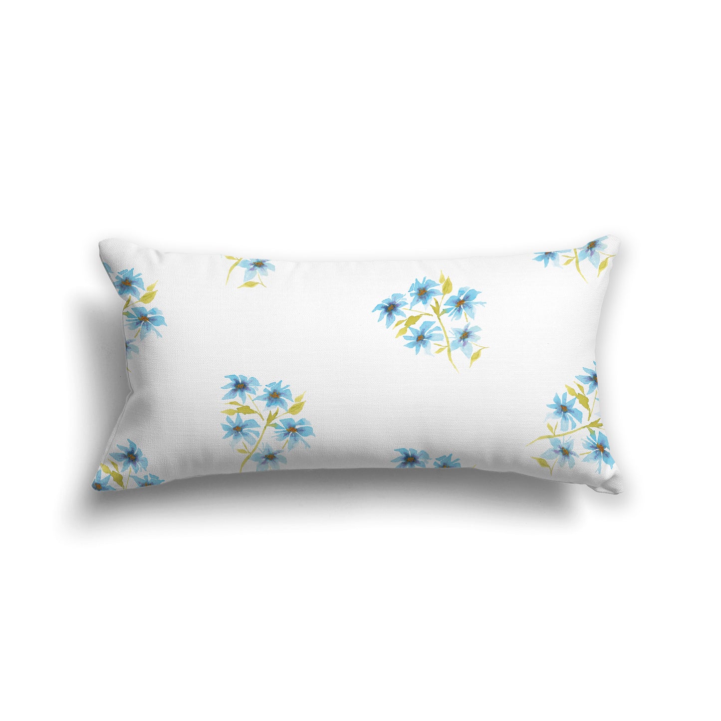 Blue Cotton Canvas Cushion Covers with Medium Floral Pattern, CACU-1435-888
