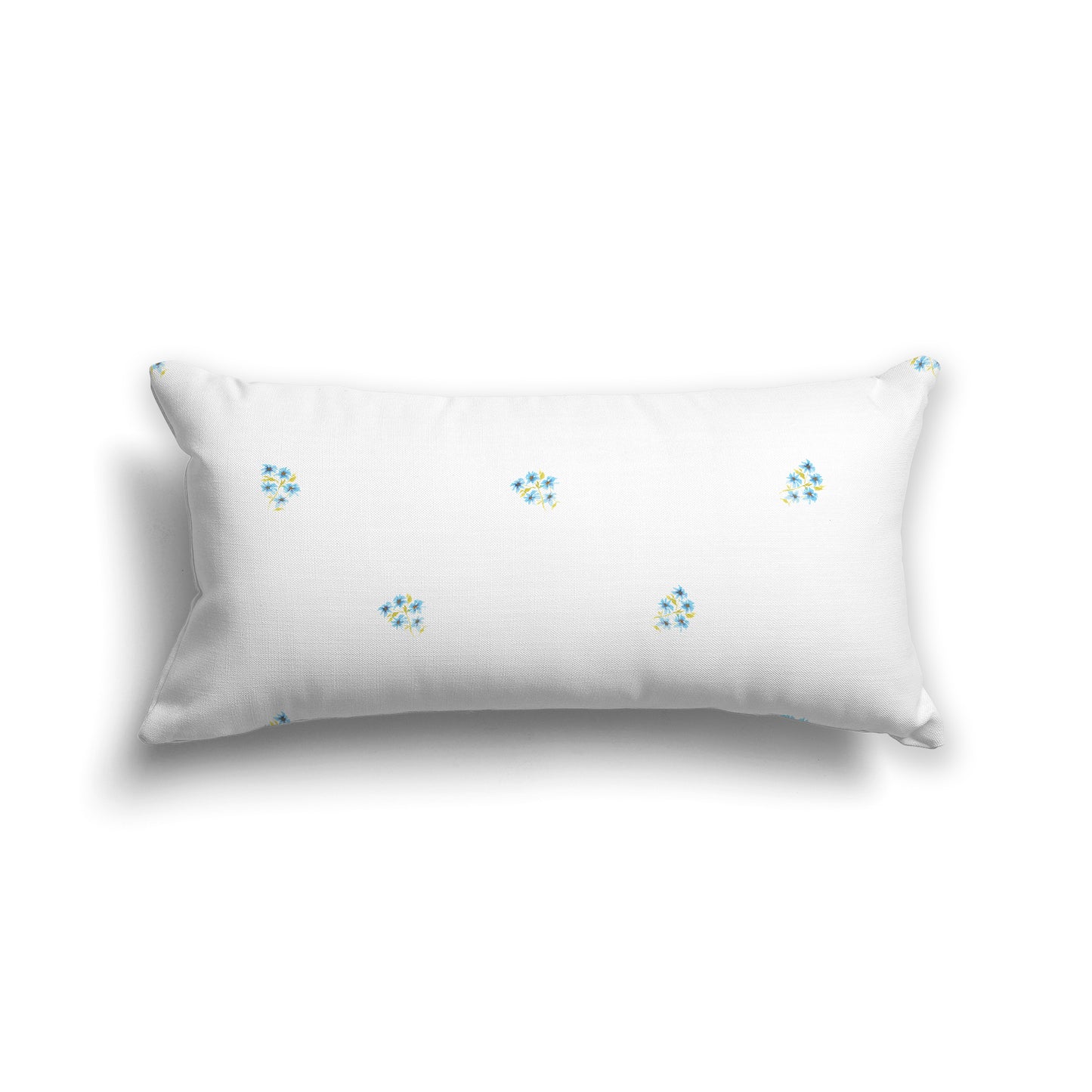 Blue Cotton Canvas Cushion Covers with Small Floral Pattern, CACU-1436-888