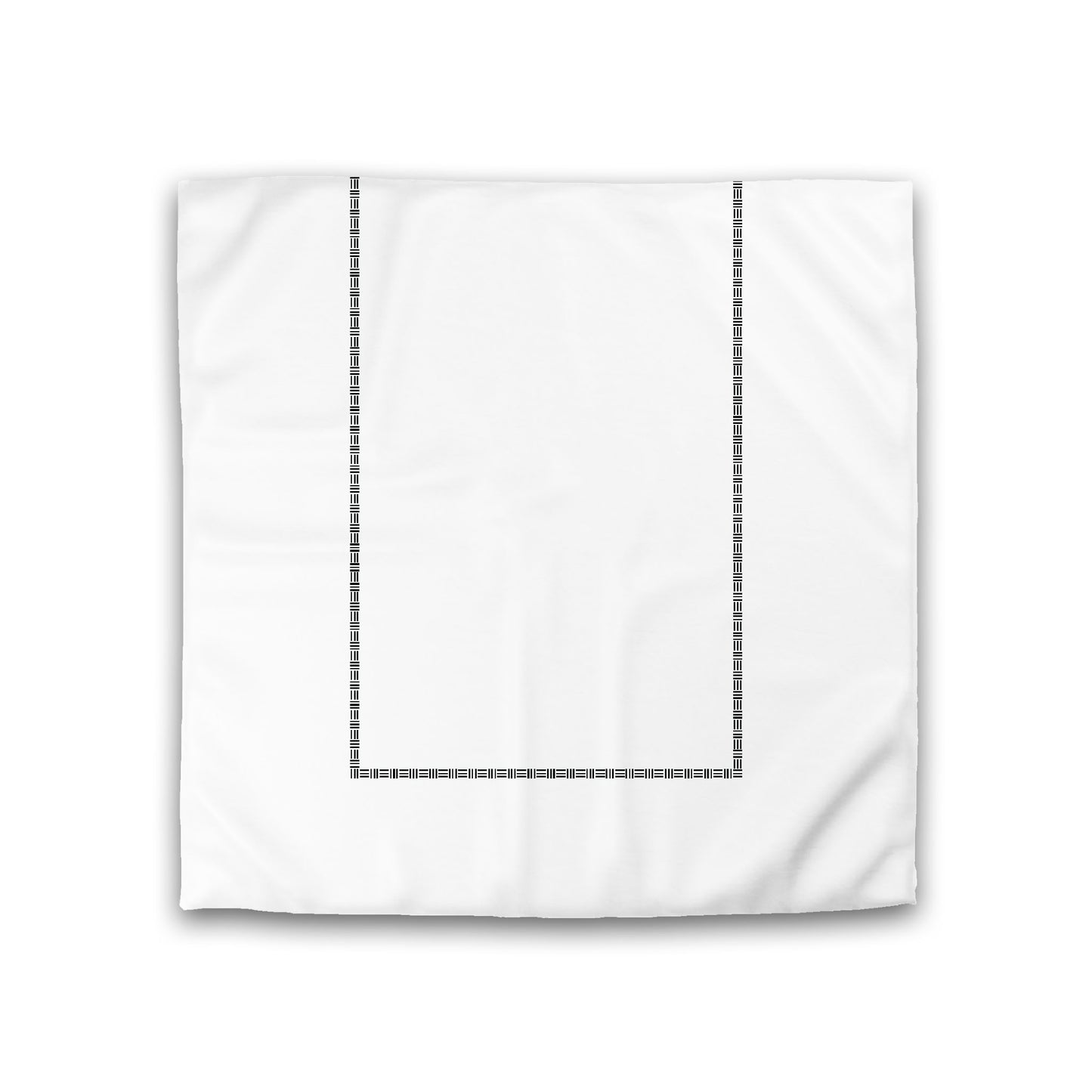 Off-White Cotton Sateen Duvet Cover, Black Single Weave Motif Print, Classic Border, Double (width x length) 81 x 81 inches / 206 x 206 cm