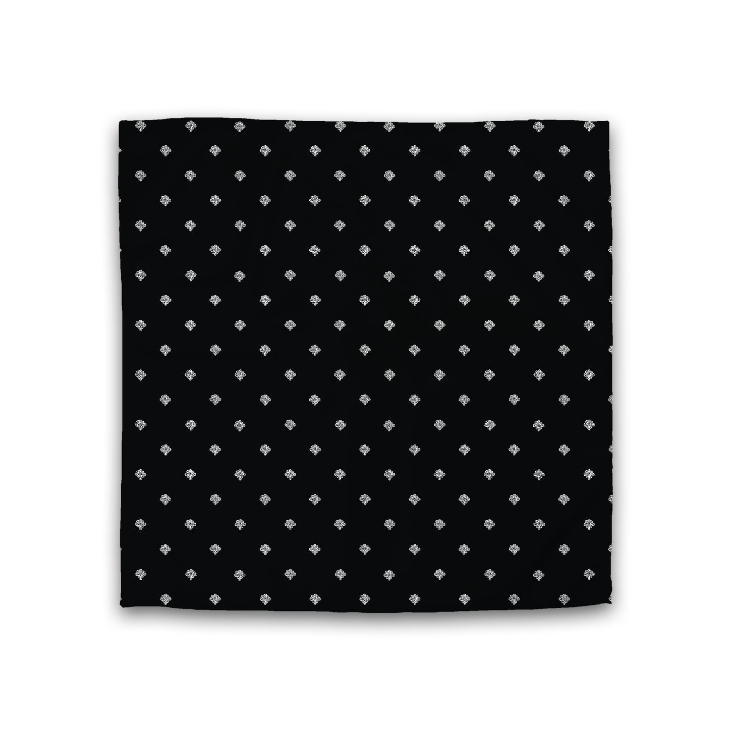 Black Cotton Sateen Duvet Cover, Off-White Hand-painted Swizzle Motif Print, Double (width x length) 81 x 81 inches / 206 x 206 cm