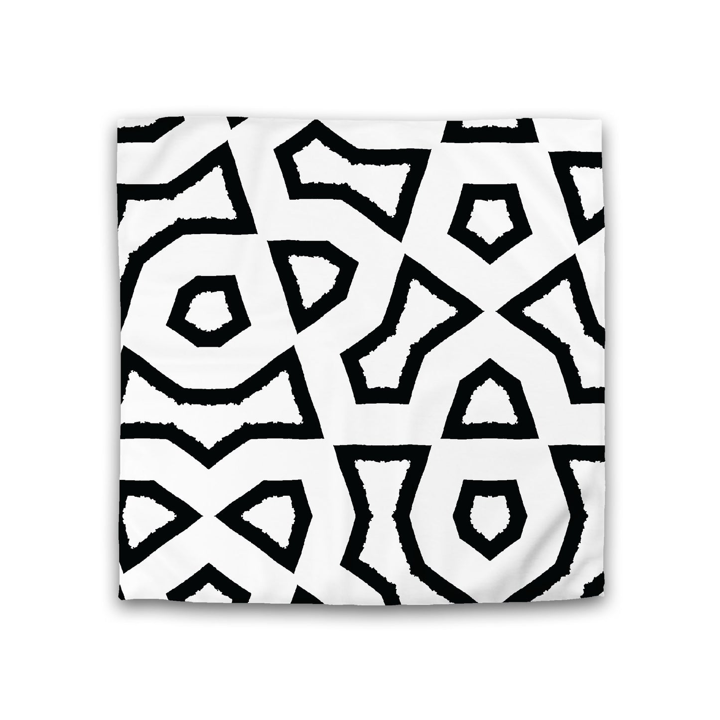 Off-White Cotton Sateen Duvet Cover, Bold Black Graphic, Double (width x length) 81 x 81 inches / 206 x 206 cm