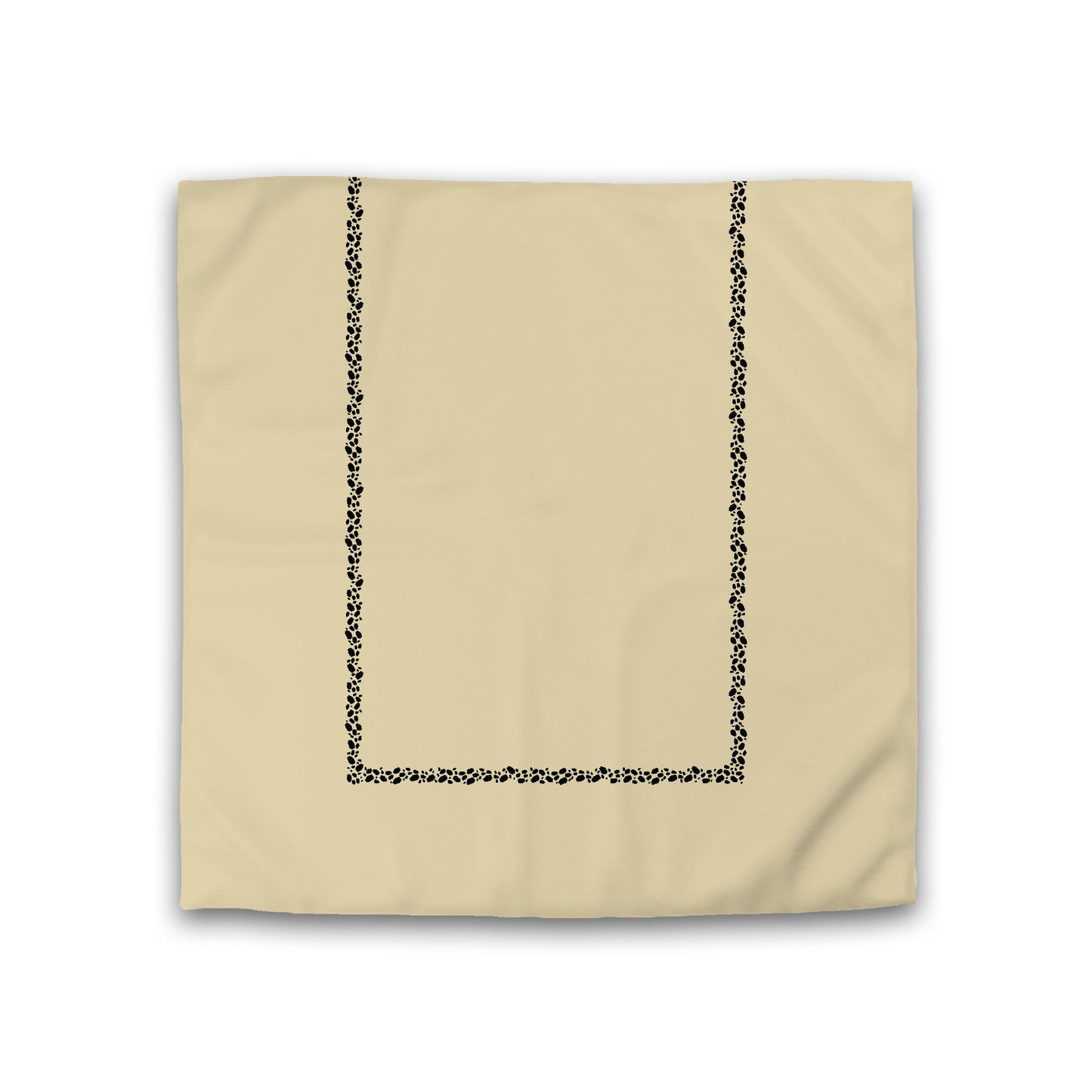 Desert Sand Cotton Sateen Duvet Cover, Black Hand-painted Dab Motif Print, Classic Border, Double (width x length) 81 x 81 inches / 206 x 206 cm