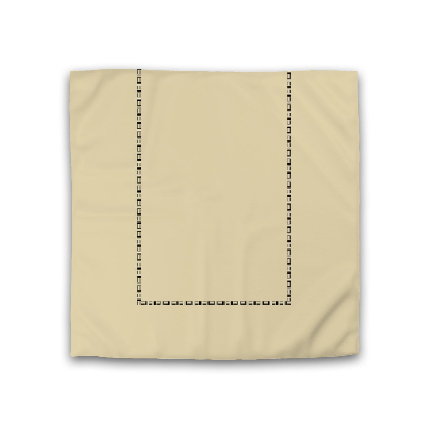 Desert Sand Cotton Sateen Duvet Cover, Black Single Weave Motif Print, Classic Border, Double (width x length) 81 x 81 inches / 206 x 206 cm