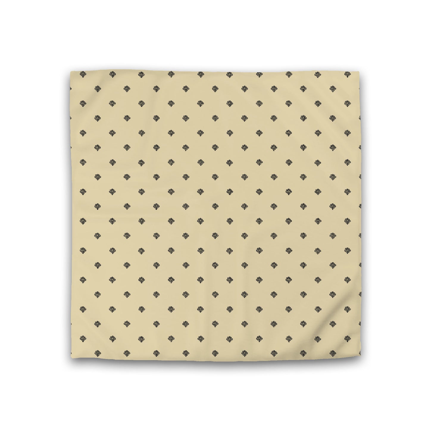 Desert Sand Cotton Sateen Duvet Cover, Black Hand-painted Swizzle Motif Print, Double (width x length) 81 x 81 inches / 206 x 206 cm