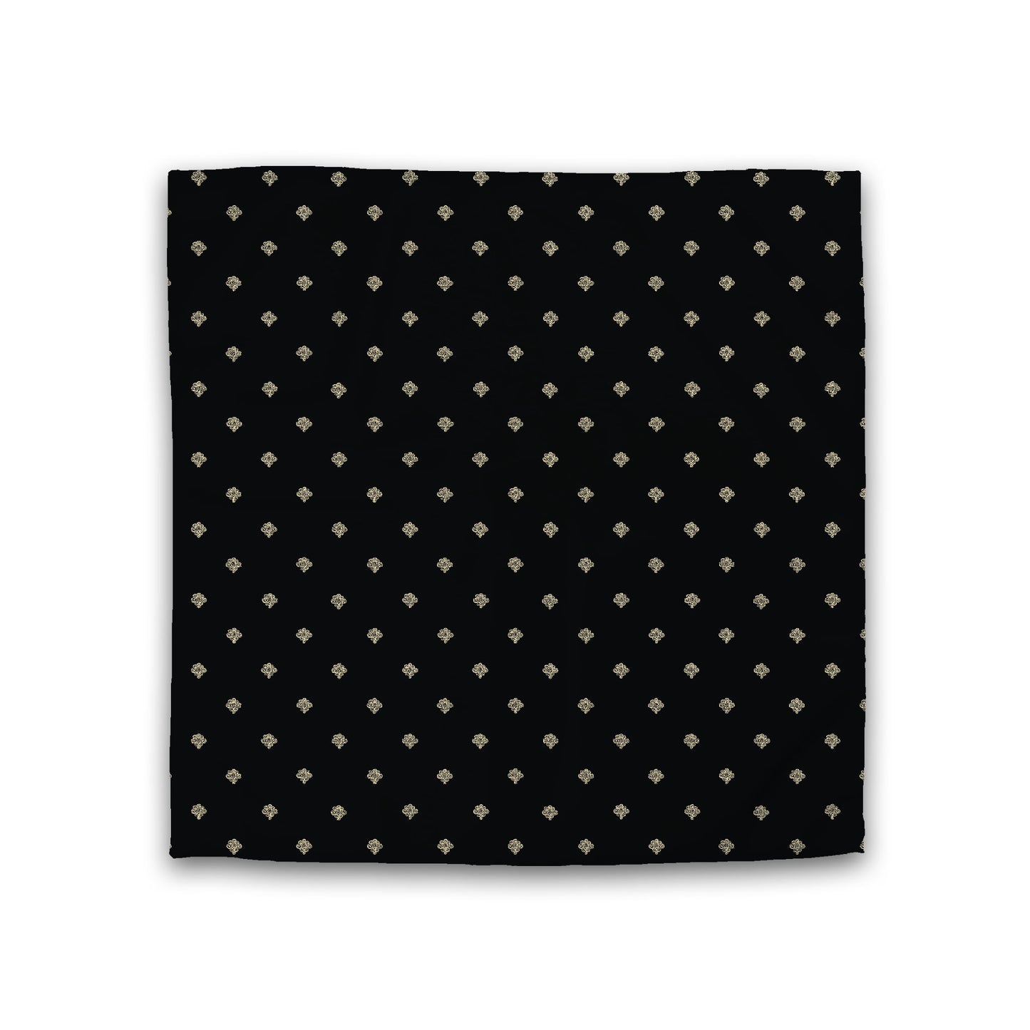 Black Cotton Sateen Duvet Cover, Desert Sand Hand-painted Swizzle Motif Print, Double (width x length) 81 x 81 inches / 206 x 206 cm