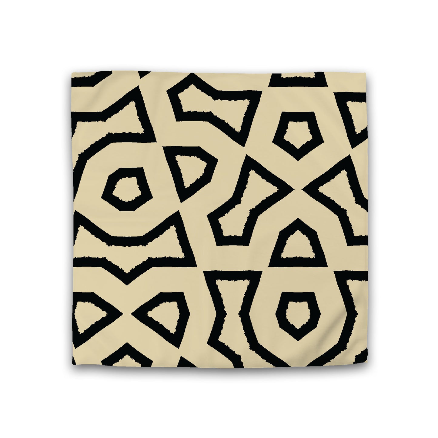Desert Sand Cotton Sateen Duvet Cover, Bold Black Graphic, Double (width x length) 81 x 81 inches / 206 x 206 cm