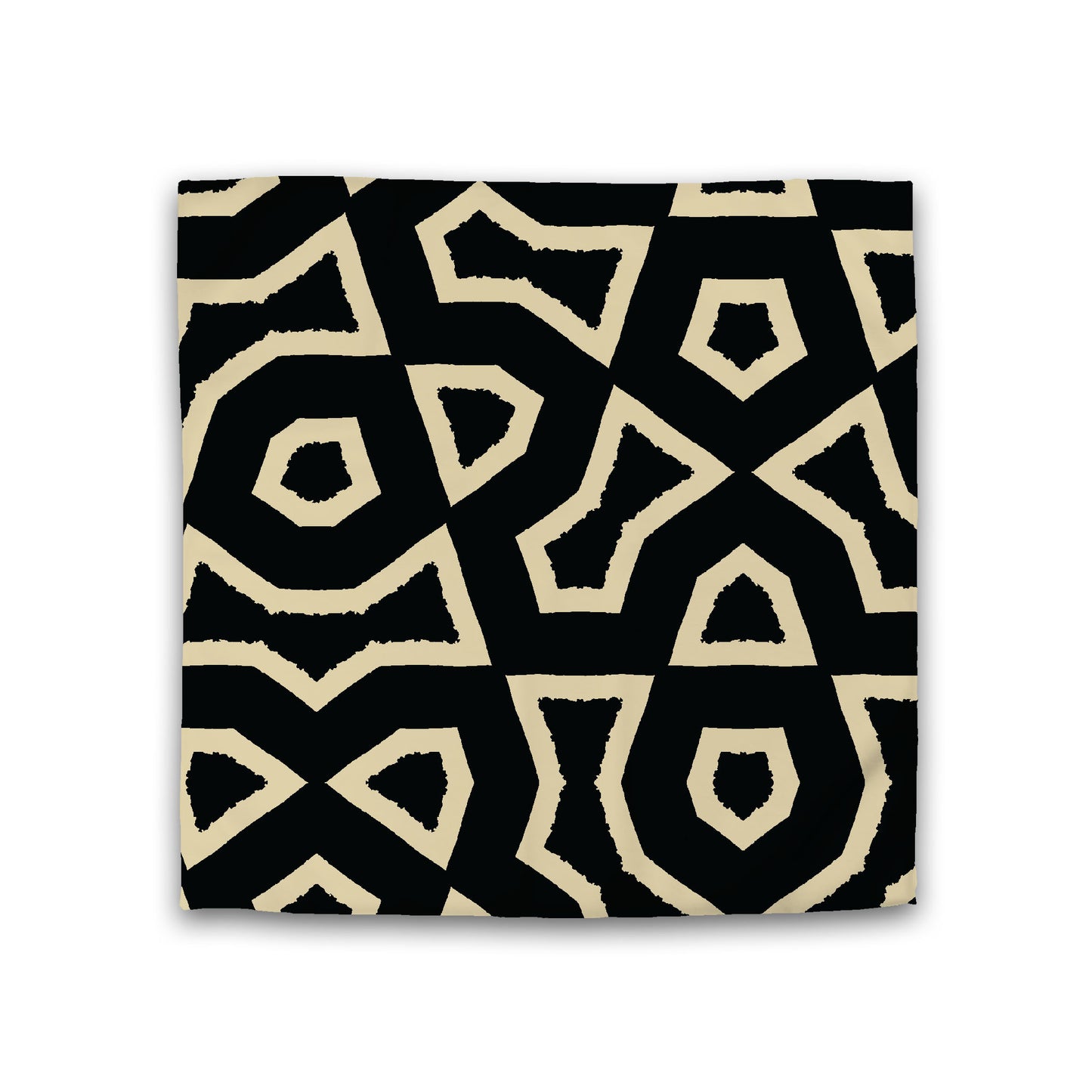 Black Cotton Sateen Duvet Cover, Bold Desert Sand Graphic, Double (width x length) 81 x 81 inches / 206 x 206 cm