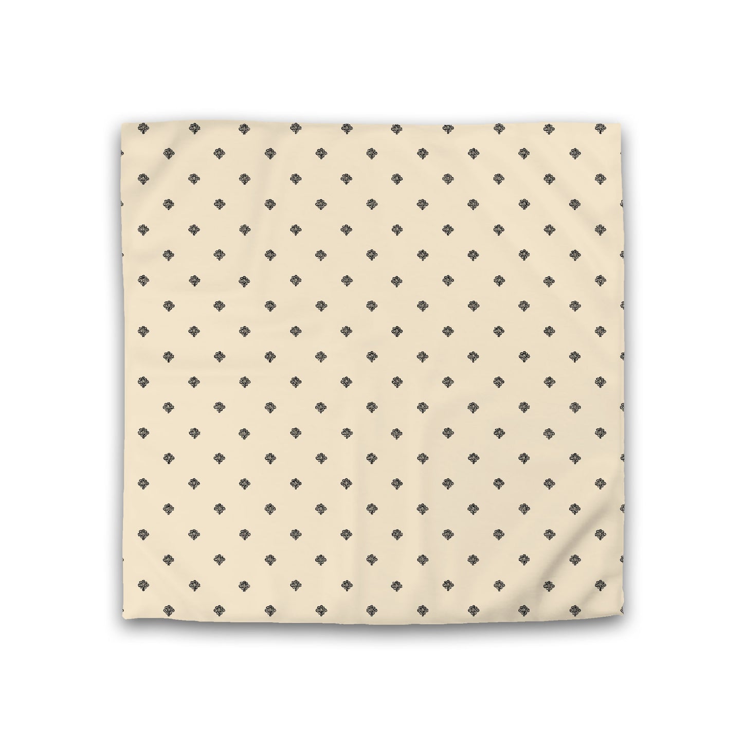 Beige Cotton Sateen Duvet Cover, Black Hand-painted Swizzle Motif Print, Double (width x length) 81 x 81 inches / 206 x 206 cm