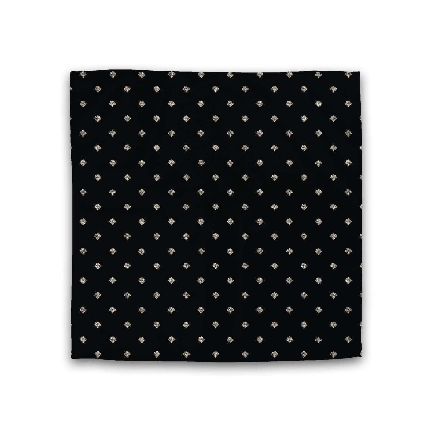 Black Cotton Sateen Duvet Cover, Beige Hand-painted Swizzle Motif Print, Double (width x length) 81 x 81 inches / 206 x 206 cm
