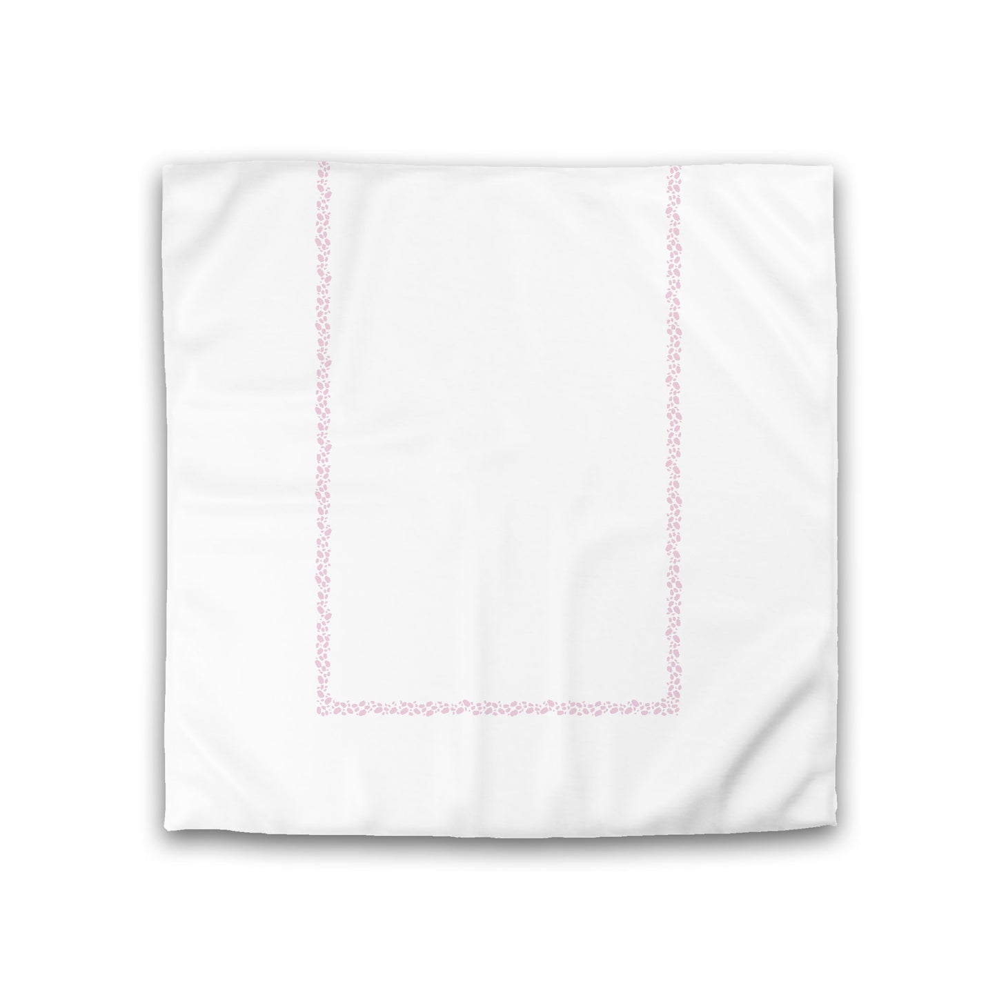 Off-white Cotton Sateen Duvet Cover, Pink Hand-painted Dab Motif Print, Classic Border, Double (width x length) 81 x 81 inches / 206 x 206 cm