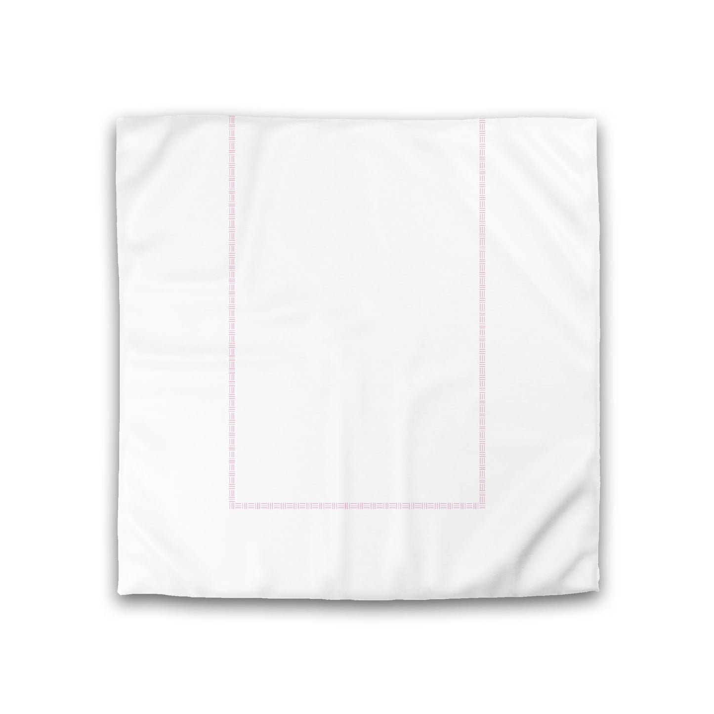 Off-white Cotton Sateen Duvet Cover, Pink Single Weave Motif Print, Classic Border, Double (width x length) 81 x 81 inches / 206 x 206 cm