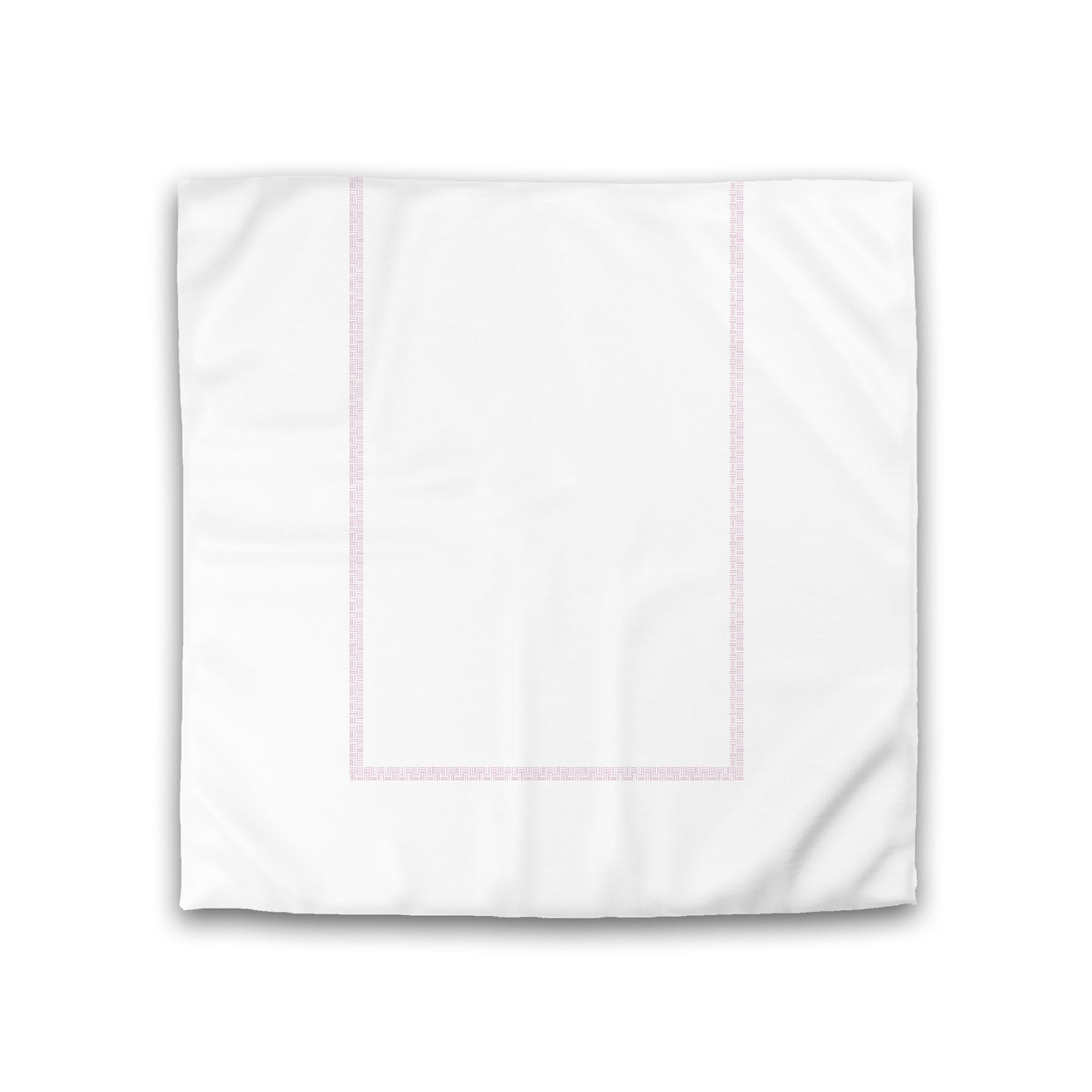 Off-white Cotton Sateen Duvet Cover, Pink Double Weave Motif Print, Classic Border, Double (width x length) 81 x 81 inches / 206 x 206 cm