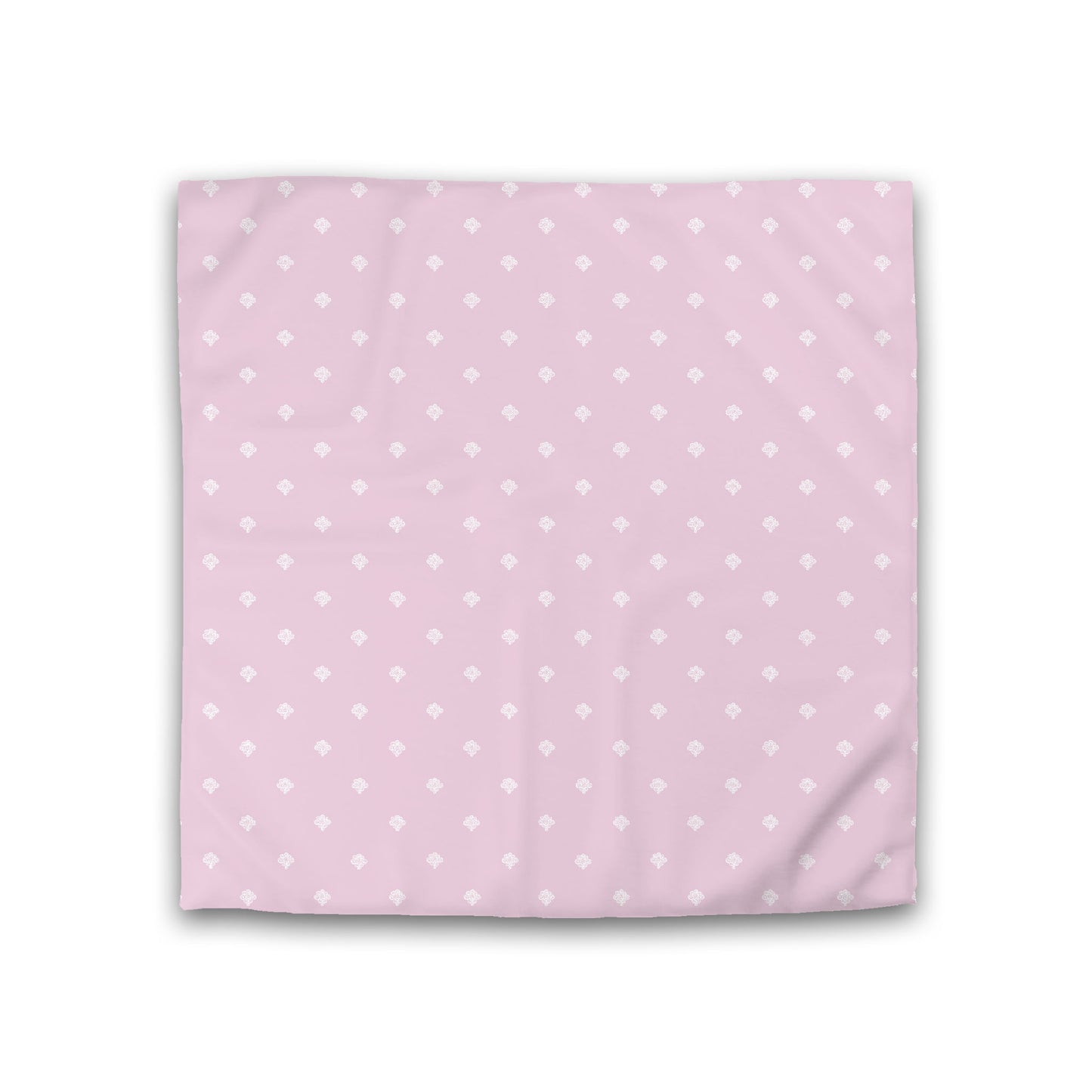 Pink Cotton Sateen Duvet Cover, Off-white Hand-painted Swizzle Motif Print, Double (width x length) 81 x 81 inches / 206 x 206 cm