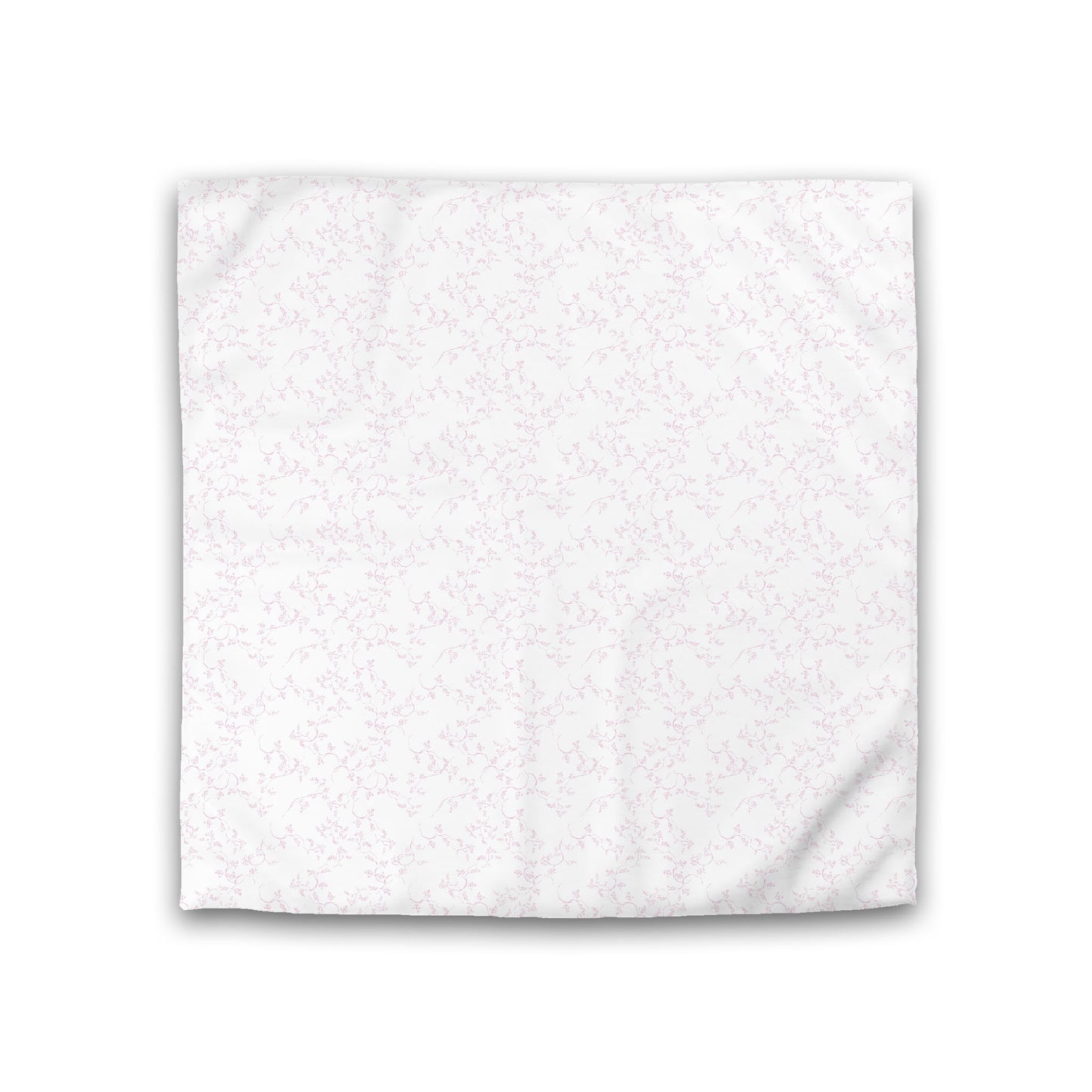 Off-white Cotton Sateen Duvet Cover, Pink Hand-painted Vine Print, Double (width x length) 81 x 81 inches / 206 x 206 cm