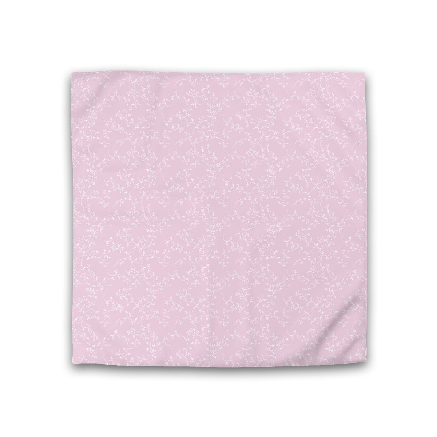 Pink Cotton Sateen Duvet Cover, Off-white Hand-painted Vine Print, Double (width x length) 81 x 81 inches / 206 x 206 cm