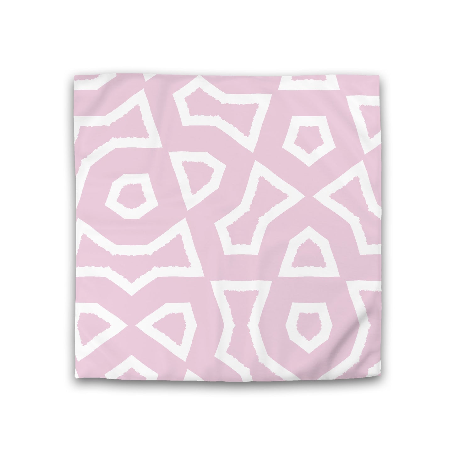 Pink Cotton Sateen Duvet Cover, Bold Off-white Graphic, Double (width x length) 81 x 81 inches / 206 x 206 cm