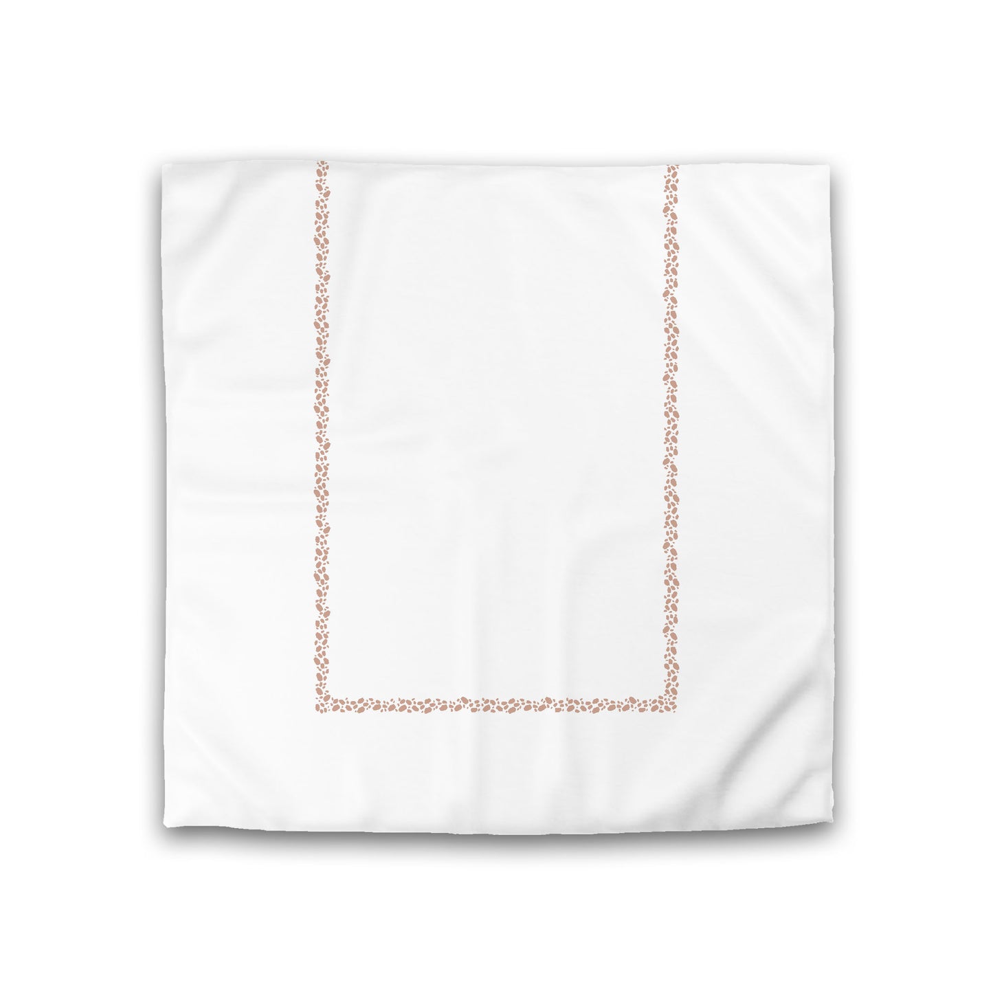 Off-white Cotton Sateen Duvet Cover, Salmon Hand-painted Dab Motif Print, Classic Border, Double (width x length) 81 x 81 inches / 206 x 206 cm