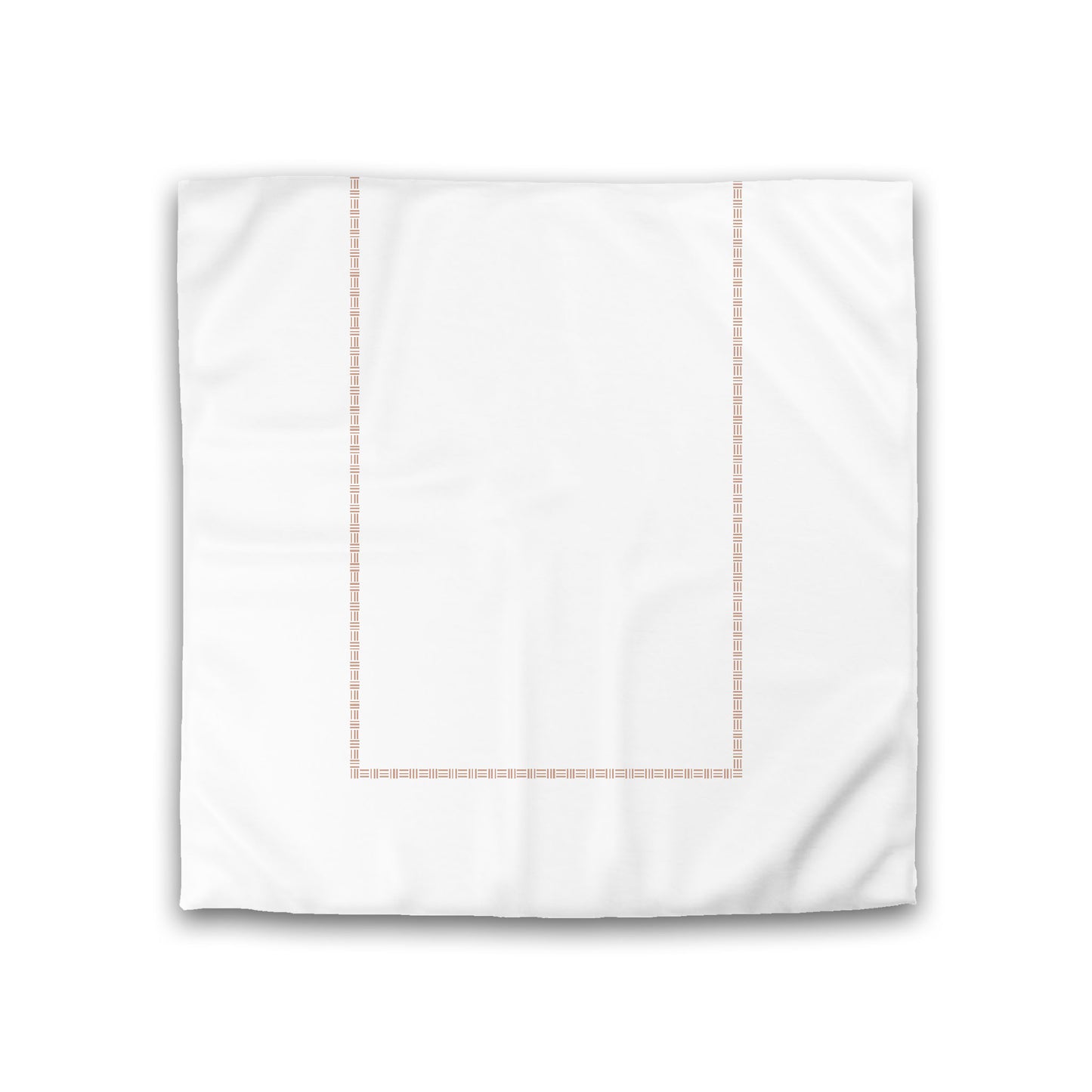 Off-white Cotton Sateen Duvet Cover, Salmon Single Weave Motif Print, Classic Border, Double (width x length) 81 x 81 inches / 206 x 206 cm