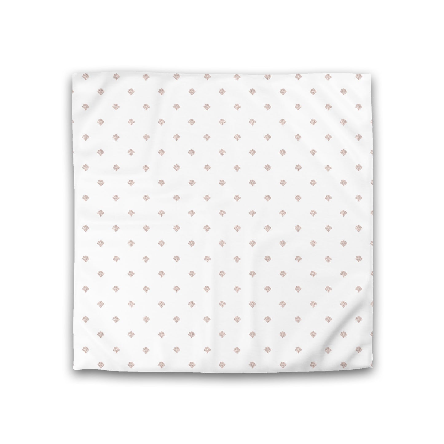 Off-white Cotton Sateen Duvet Cover, Salmon Hand-painted Swizzle Motif Print, Double (width x length) 81 x 81 inches / 206 x 206 cm