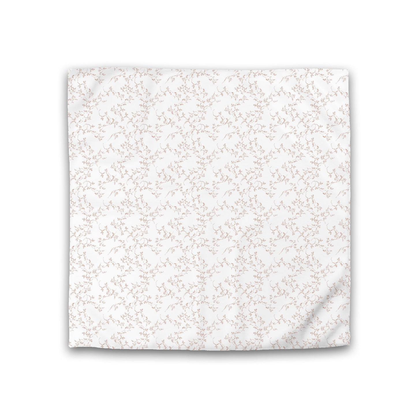 Off-white Cotton Sateen Duvet Cover, Salmon Hand-painted Vine Print, Double (width x length) 81 x 81 inches / 206 x 206 cm