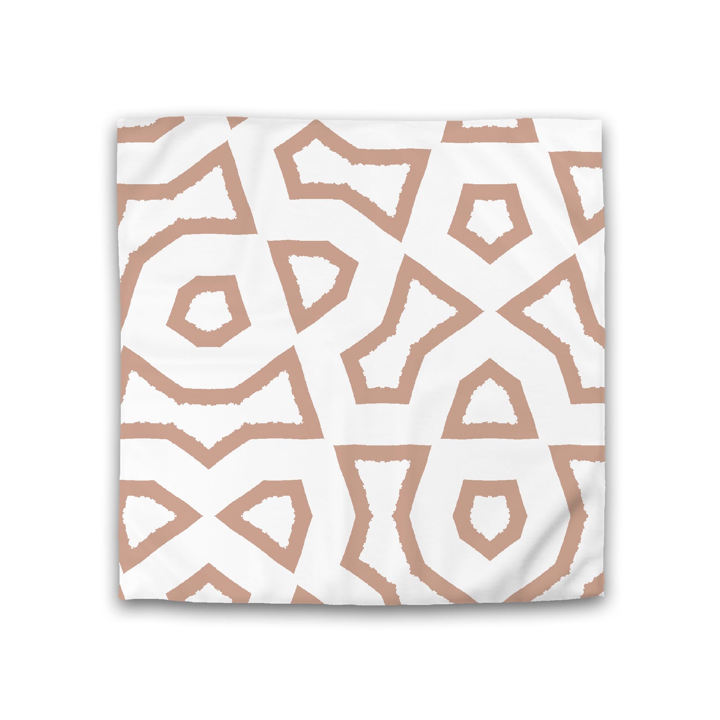 Off-white Cotton Sateen Duvet Cover, Bold Salmon Graphic, Double (width x length) 81 x 81 inches / 206 x 206 cm