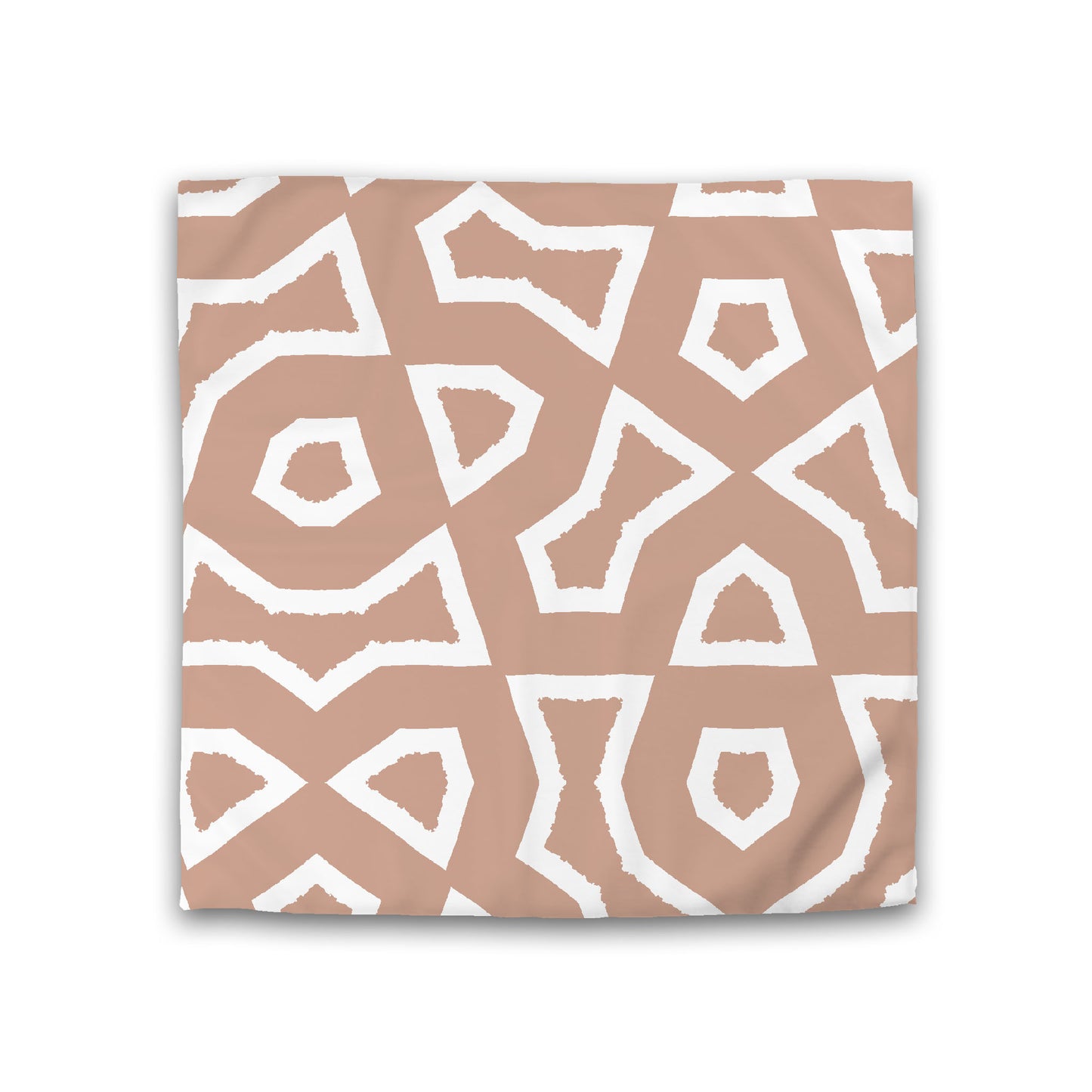 Salmon Cotton Sateen Duvet Cover, Bold Off-white Graphic, Double (width x length) 81 x 81 inches / 206 x 206 cm