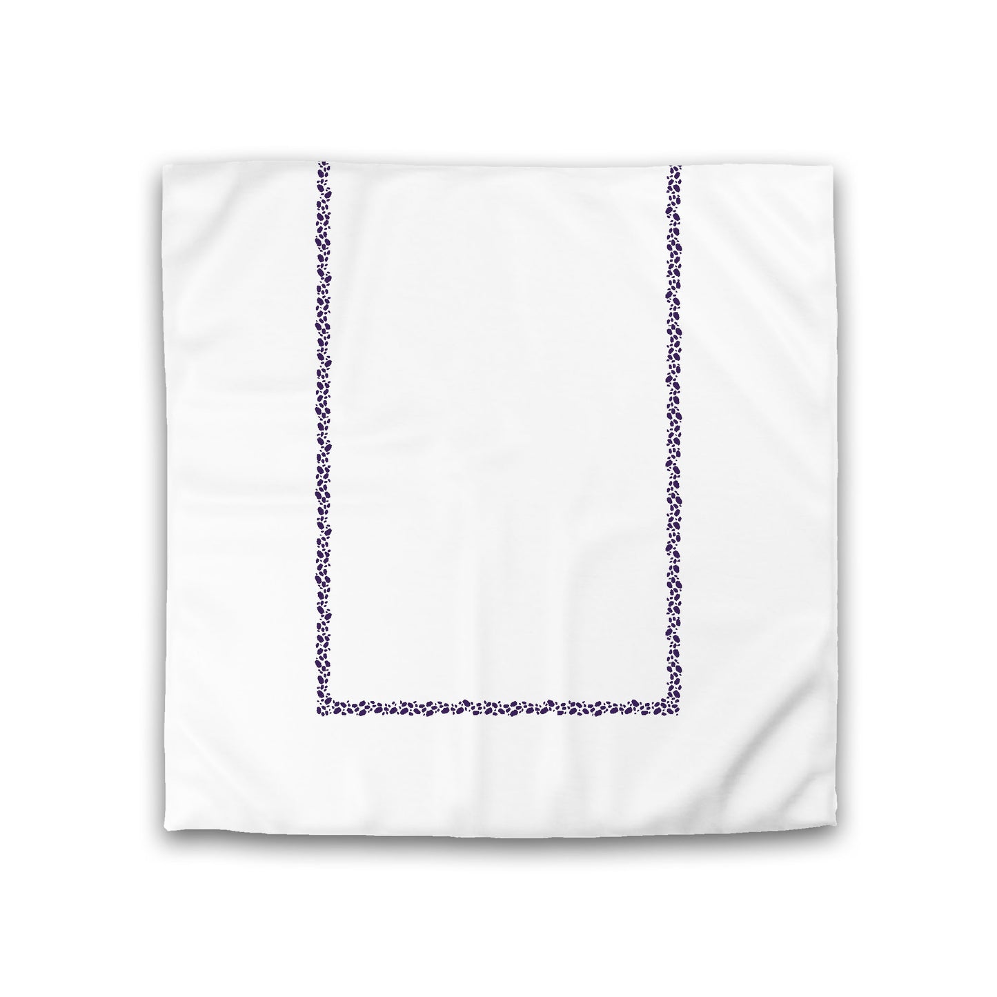 Off-white Cotton Sateen Duvet Cover, Purple Hand-painted Dab Motif Print, Classic Border, Double (width x length) 81 x 81 inches / 206 x 206 cm