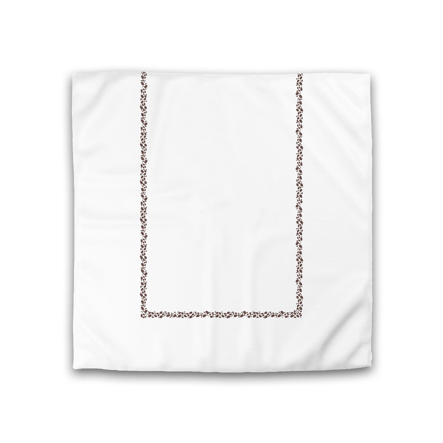 Off-white Cotton Sateen Duvet Cover, Brown Hand-painted Dab Motif Print, Classic Border, Double (width x length) 81 x 81 inches / 206 x 206 cm