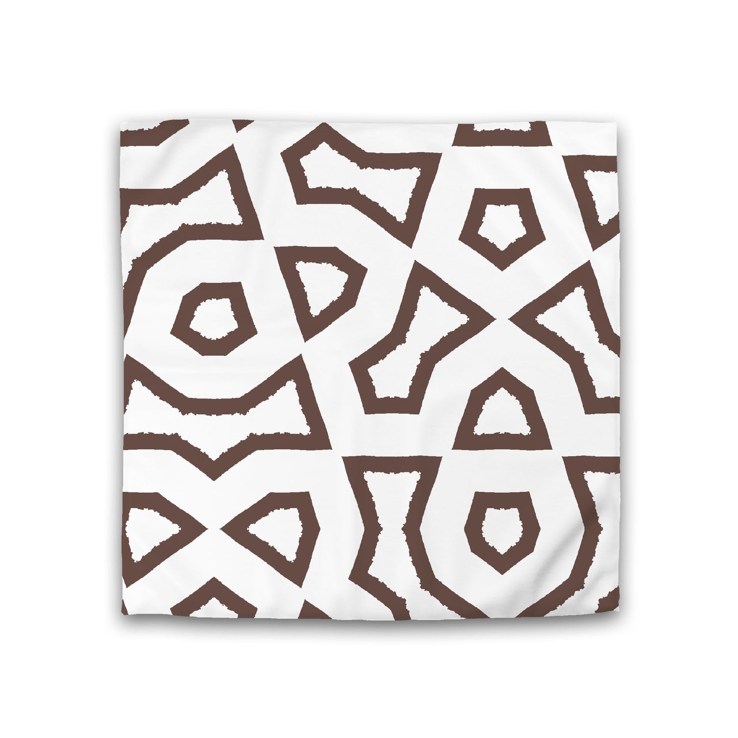 Off-white Cotton Sateen Duvet Cover, Bold Brown Graphic, Double (width x length) 81 x 81 inches / 206 x 206 cm