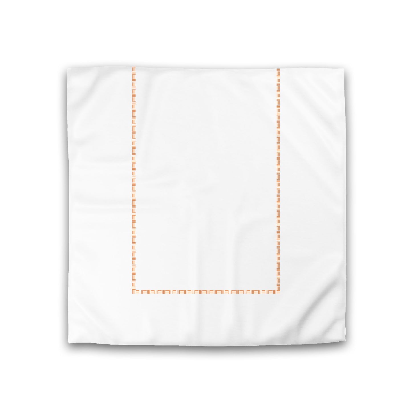 Off-white Cotton Sateen Duvet Cover, Orange Single Weave Motif Print, Classic Border, Double (width x length) 81 x 81 inches / 206 x 206 cm